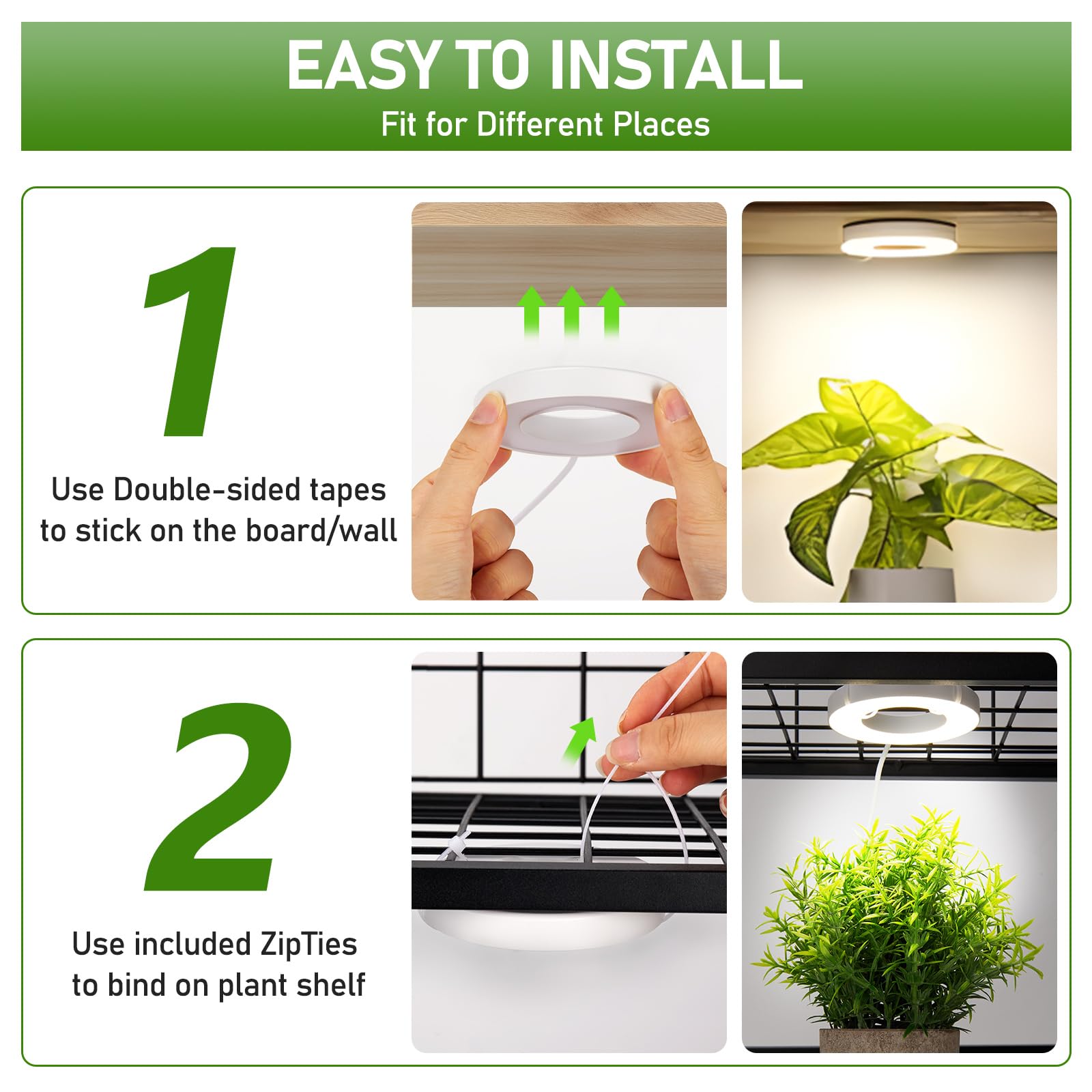 Ceiling Grow Light For Indoor Plants, 144 Leds Full Spectrum Grow Lamp, Small Hanging Plant Lamp With Timer Auto On Off 4 8 12 Hrs, 10 Level Dimmable For Plant Shelf, Ideal For Small Plants