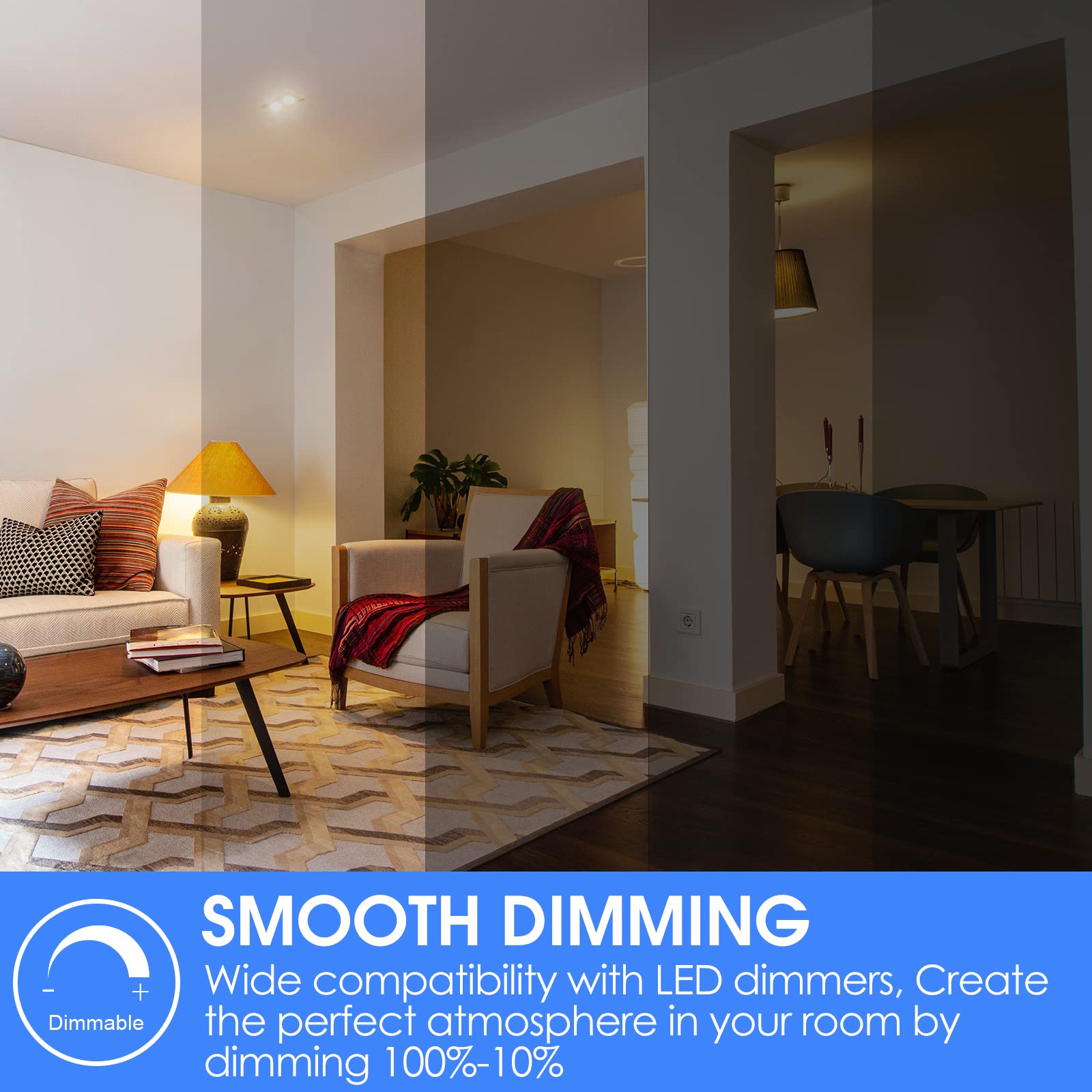 E Energetic Lighting Dimmable Light Bulbs, 60W Equivalent 3000K Warm White, E26 Base, 8.5W 800 Lumens Led Light Bulbs, Etl Listed, 12 Packs