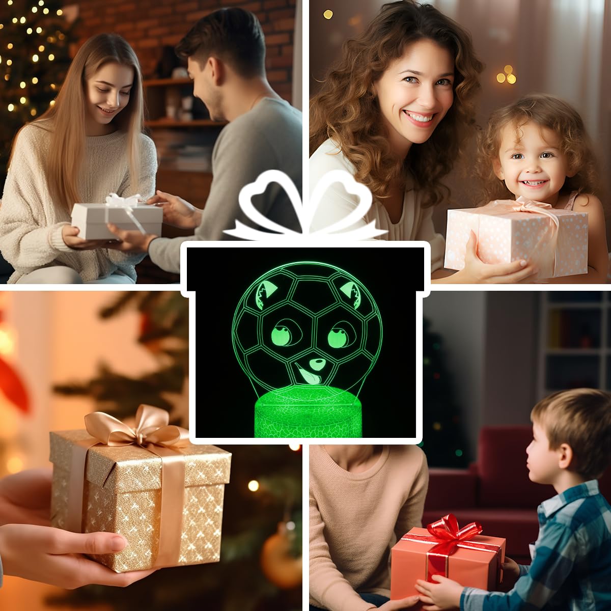 Shwkmoppe Soccer Night Light Gifts For Boy, 3D Soccer Bedside Lamp,16 Color Change Decor Lamp With Remote & Smart Touch, Gifts F