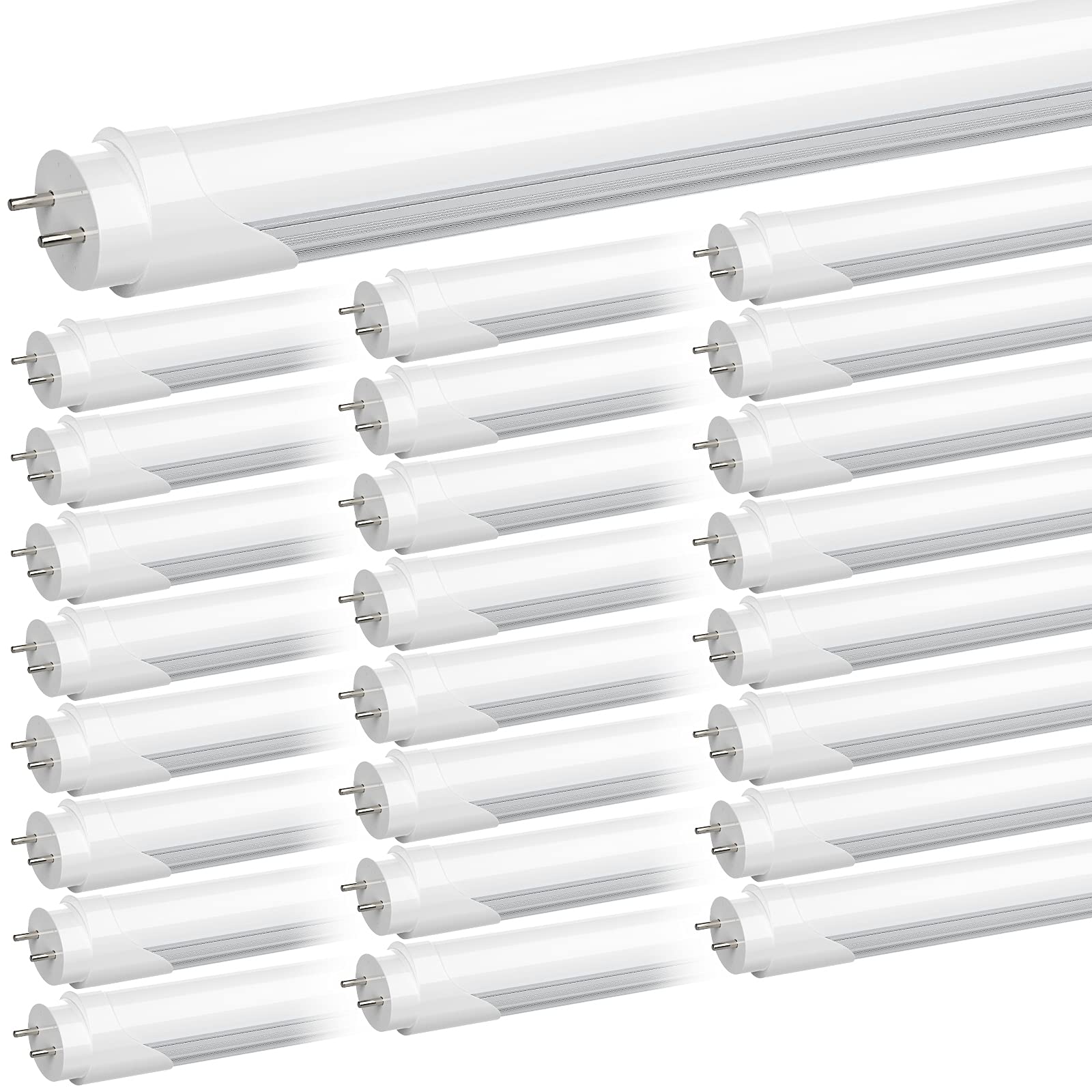 Jesled T8 4Ft Led Type A+B Light Bulbs, 24W 3000Lm 5000K Daylight White, Plug And Play Or Ballast Bypass, 4 Foot Flourescent Tub