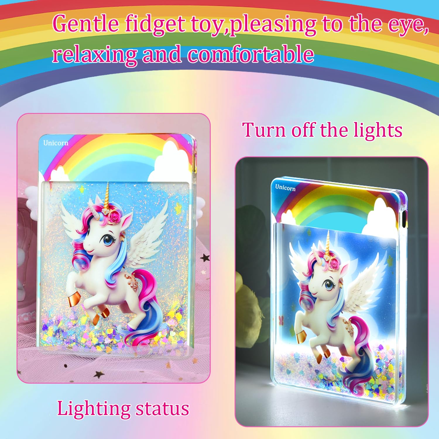 Childrenlive Unicorns Desk Decoration For Children  A Rainbow Unicorn Night Light For A GirlS Room And Adorable Night Light For Kids  A Desktop Ornament Gift For A Little Princess.