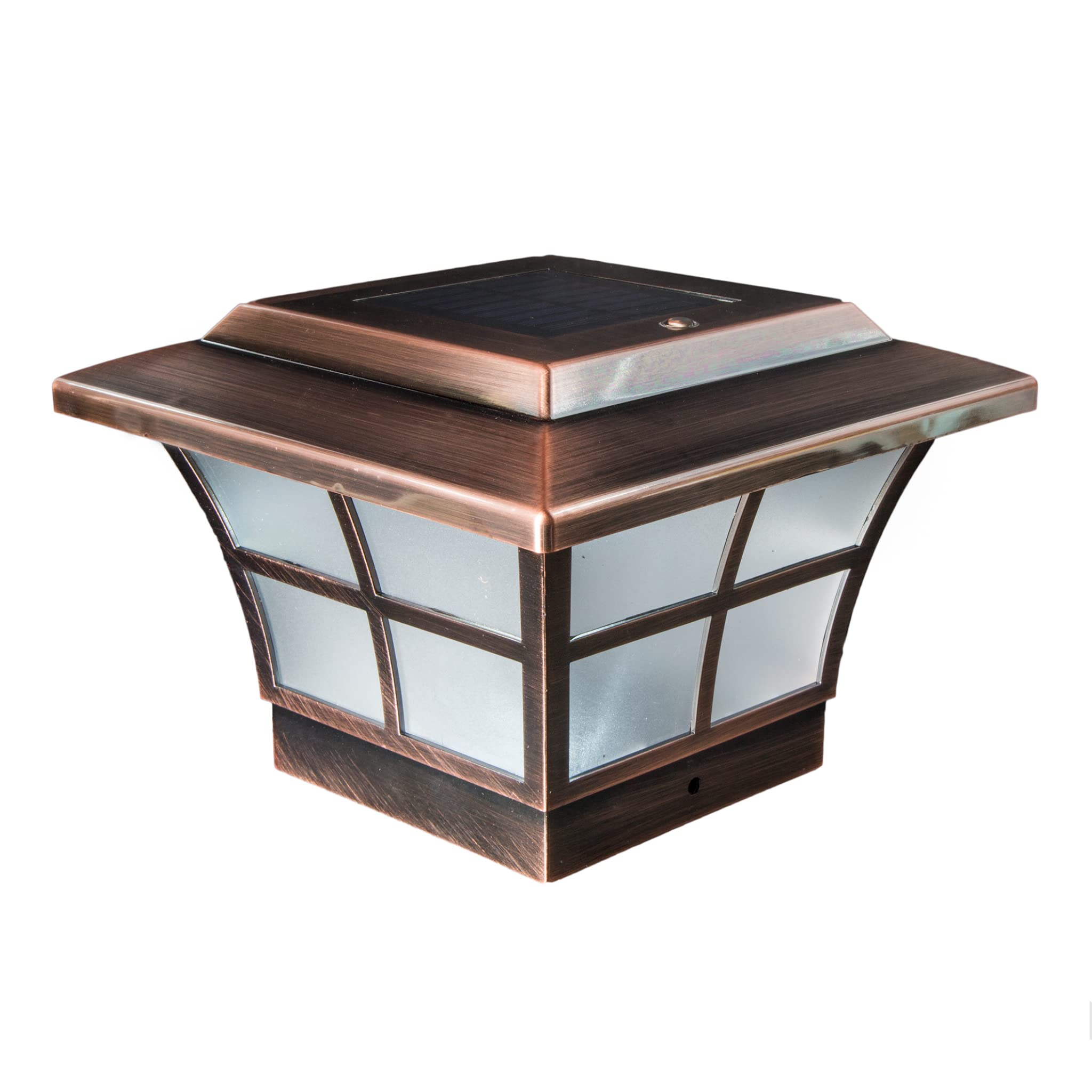 Classy Caps SL079C Plated Prestige Solar Post Cap, 4&quot; x 4&quot;, Copper