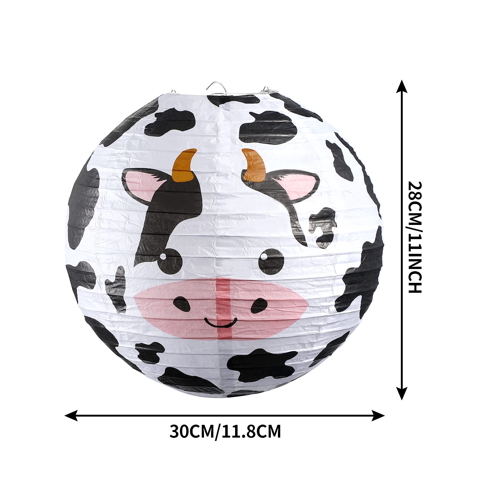 6 Pieces Cow Party Decorations Farm Cow Paper Lanterns Cow Barnyard Farm Lanterns Cow Party Hanging Lanterns For Kids Baby Showe