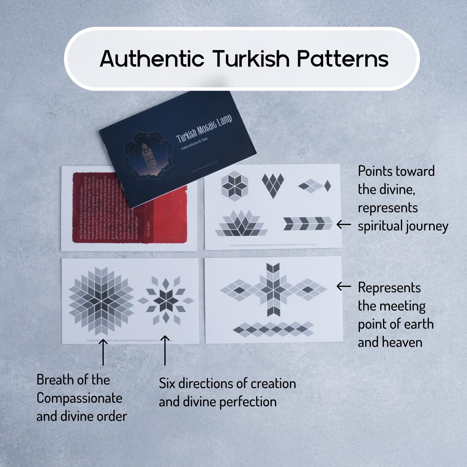 Kraftstories Turkish Mosaic Lamp Kit Diy Glass Decorative Table Bedside Night Light Tabletop For Living Room Bedroom | Make Your Own Lamp | Antique Bronze Base (Sunset)