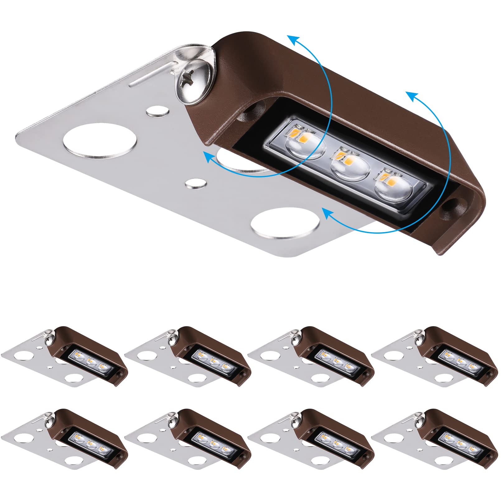 LEONLITE 4 Inch 2W LED Retaining Wall Lights, Warm White, Die-Casted Aluminum, Model 59932, Low Voltage Hardscape Lighting