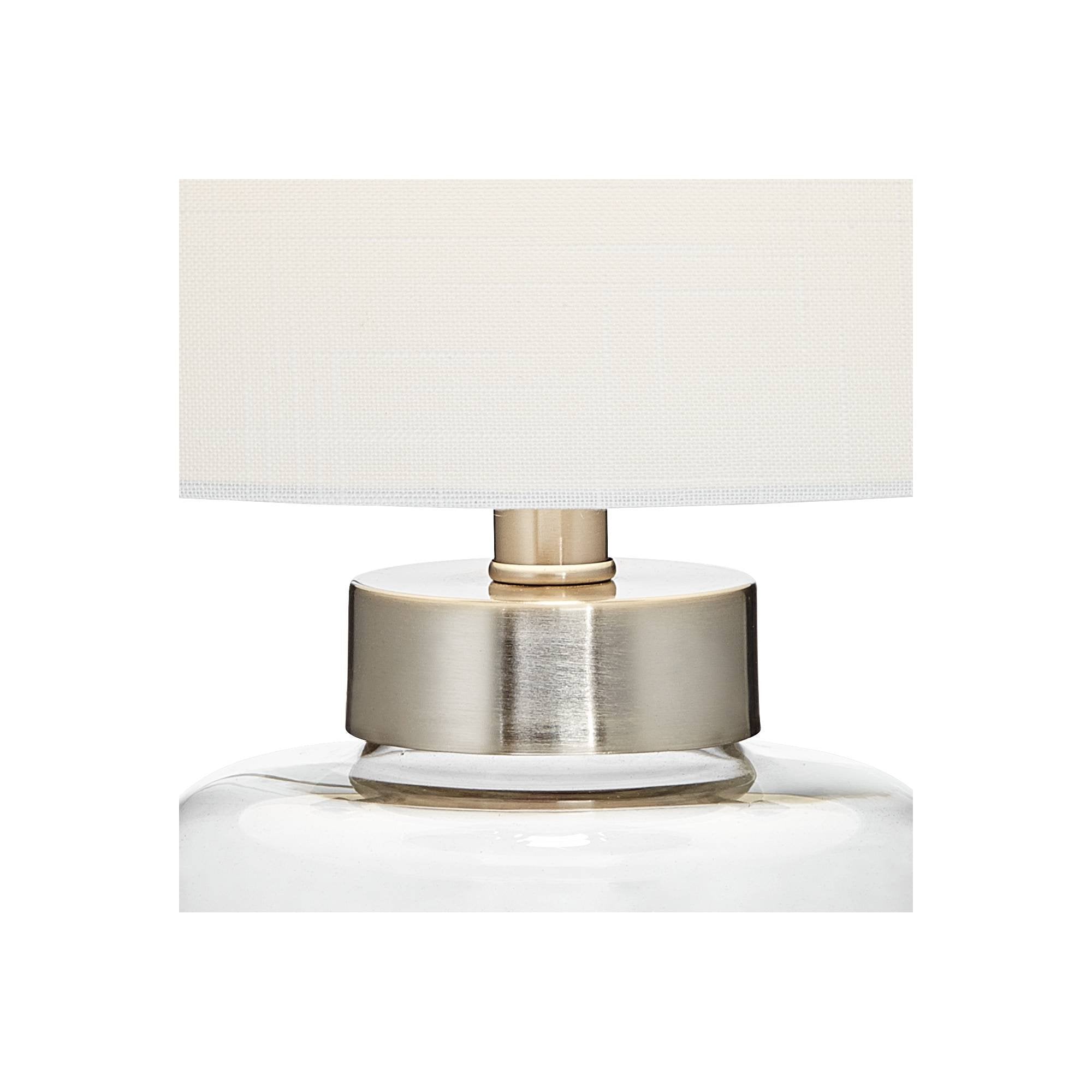 360 Lighting Coastal Accent Table Lamps Set of 2, 20.5in High, Clear Glass Fillable Shells, White Drum Shade