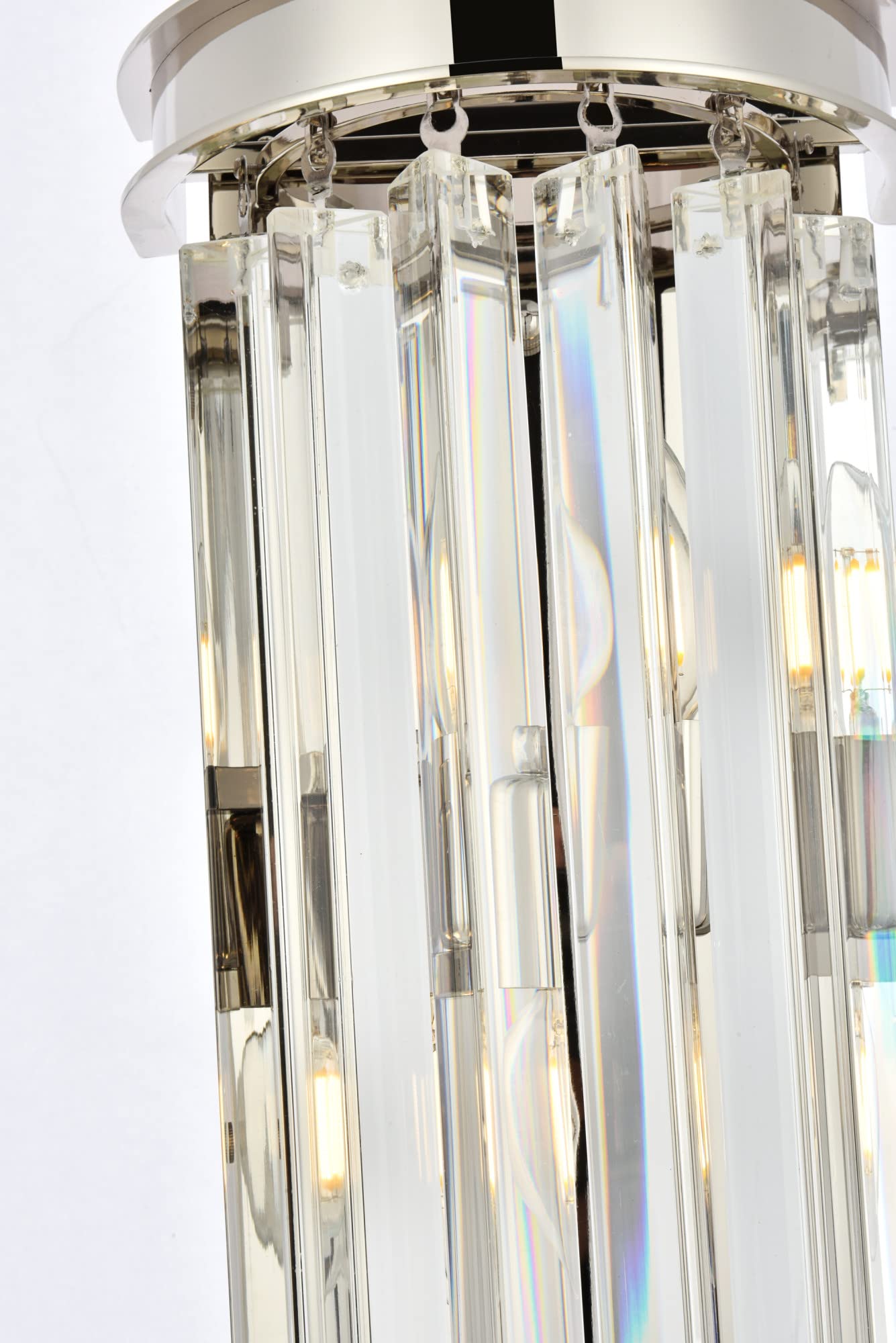 Elegant Lighting Sydney Collection 2-Light Wall Lamp with Royal Cut Crystals, Polished Nickel Finish