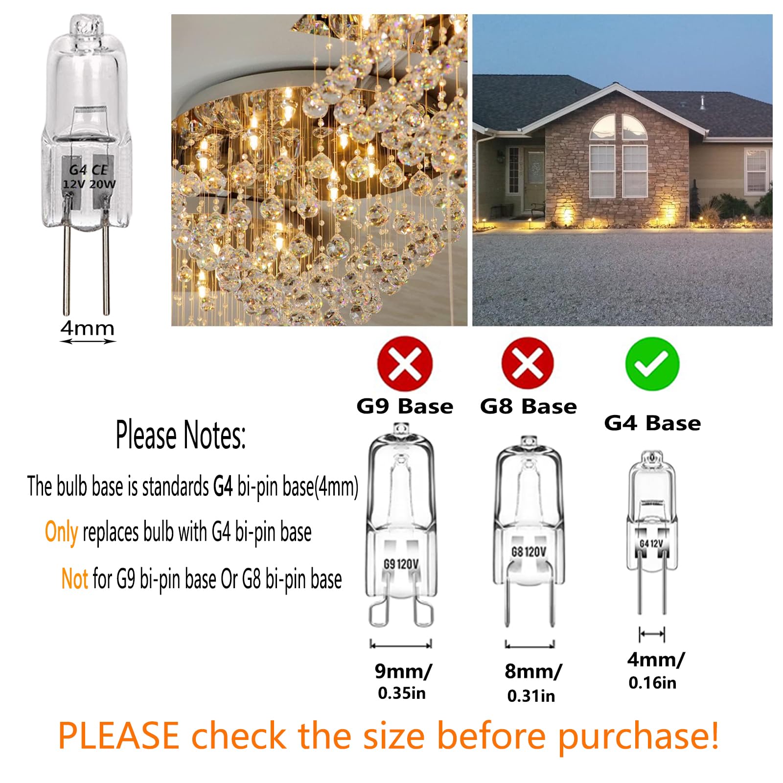 Snnalosses G4 Bulb,12V 20W Halogen Light Bulbs 2 Pin,G4 Light Bulbs For Under Cabinet Puck Light,Microwave,Chandeliers, Accent Lights, Track Lighting,Dimmable,Warm White,12Packs