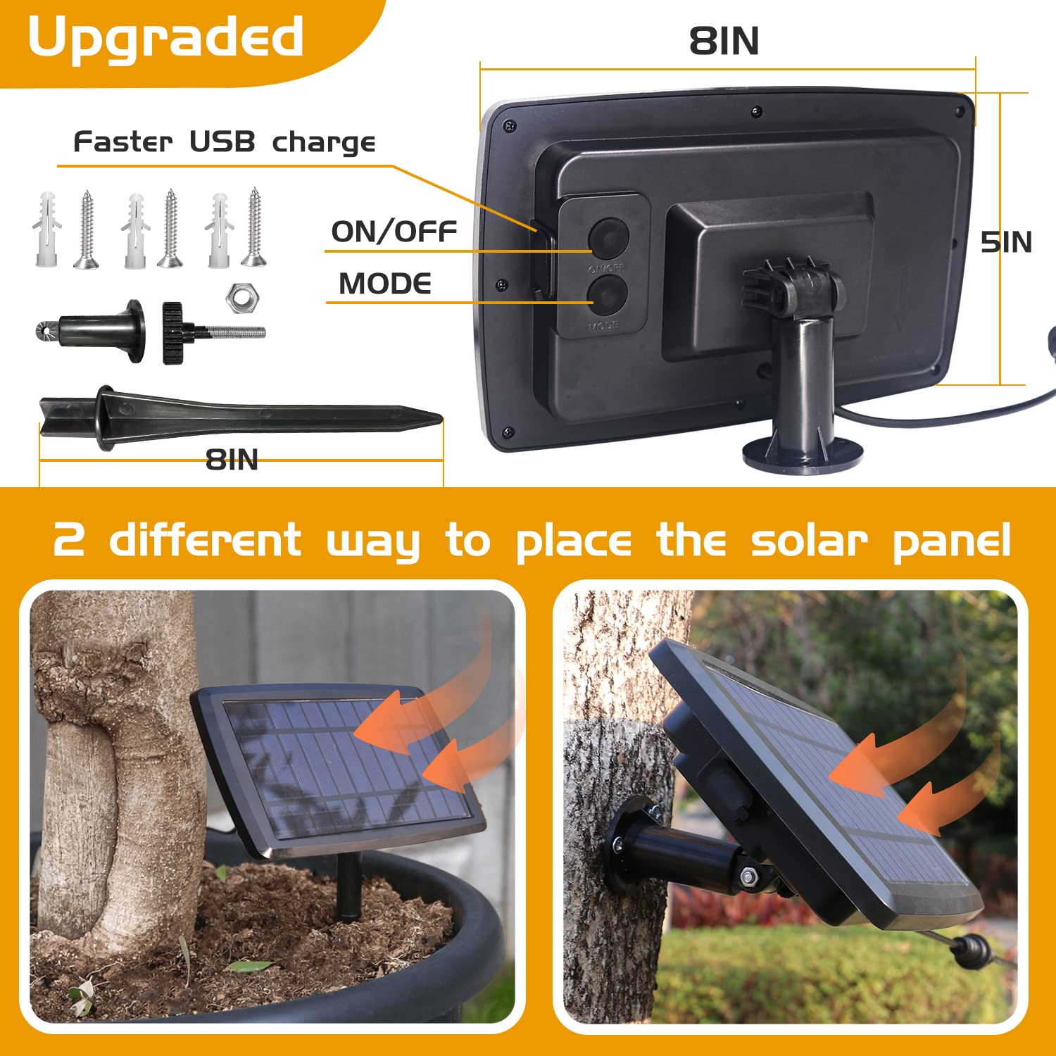 Fmix Outdoor Solar String Lights Outdoor Waterproof, 48FT S14 10hrs Solar Outdoor String Lights Solar Powered String Lights Outd