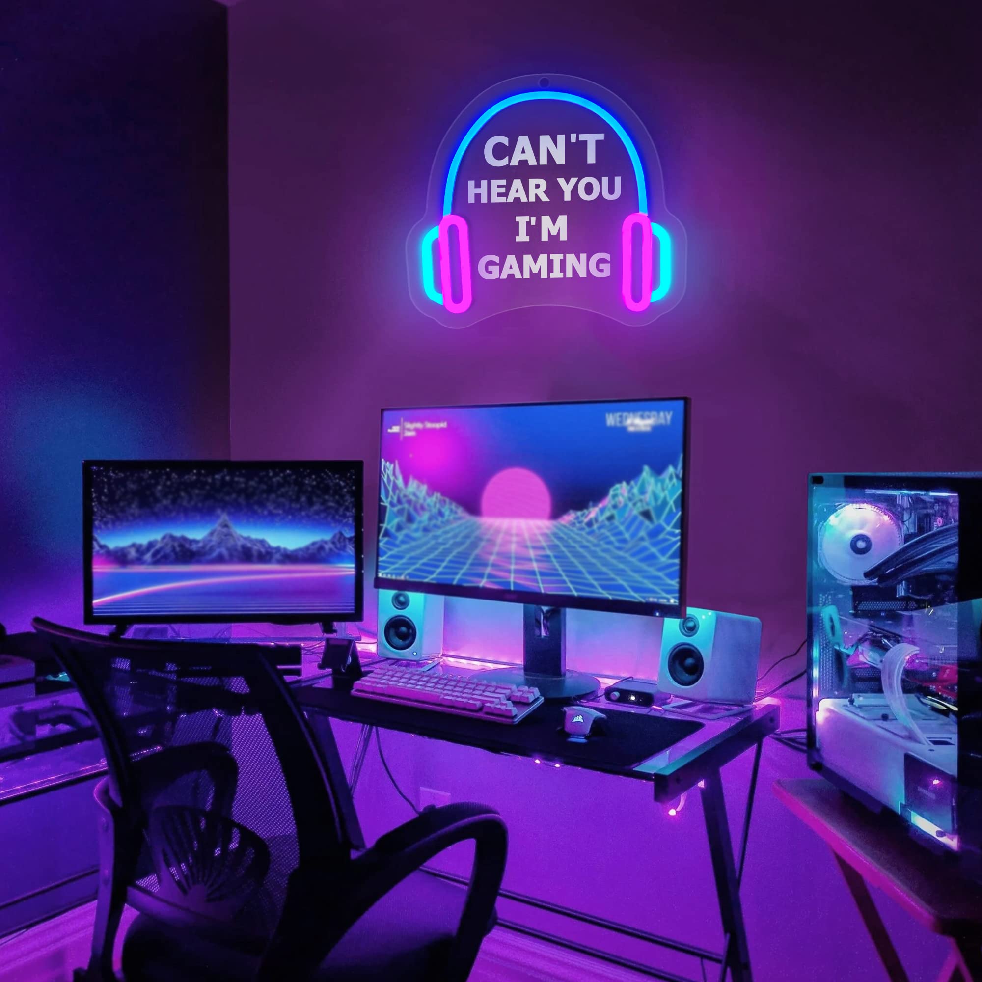 YuanDian Gamer Neon Sign, Cant Hear You Im Gaming LED Neon Lights for Game Room Wall Decor, Gift Ideas for Boys Gamers Nephew