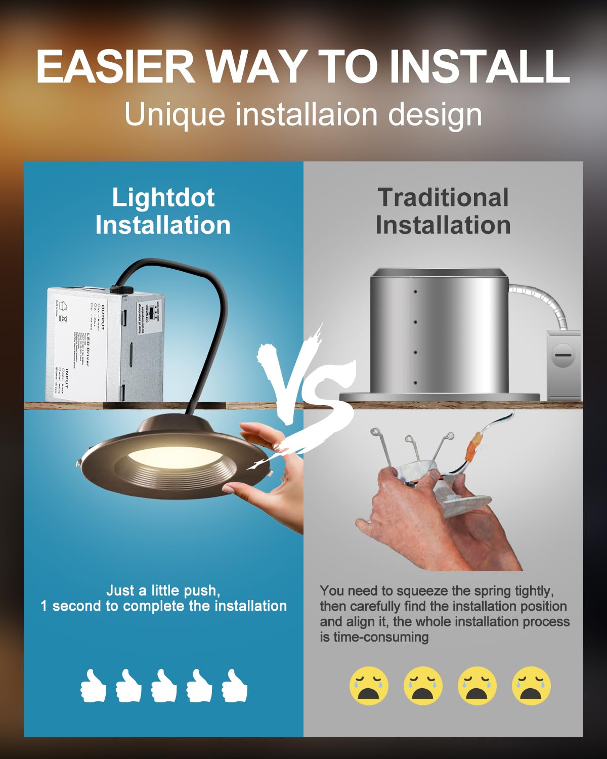 Lightdot Downlight, Downlight With Baffle Trim, Led Downlight 6 Inch Recessed Lighting,3000K/4000K/5000K Led Recessed Light Dimmable Ceiling Light Fixture Ic Rated-12 Pack