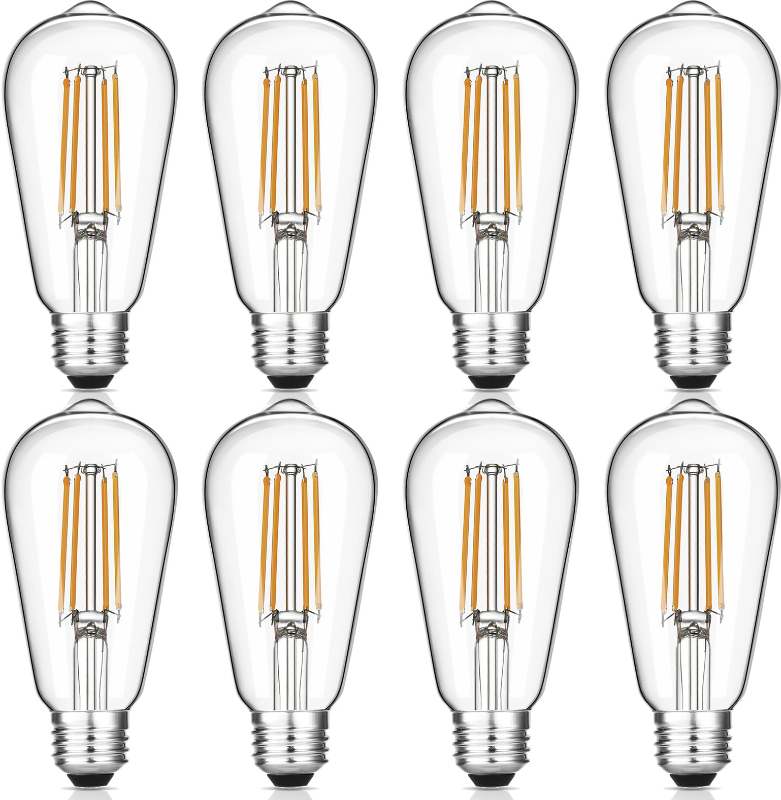Gozelux Vintage Led Edison Bulbs, 6W, Equivalent 60W, Dimmable, Warm White 2700K, St58 Antique Led Filament Bulbs With 90+ Cri, 