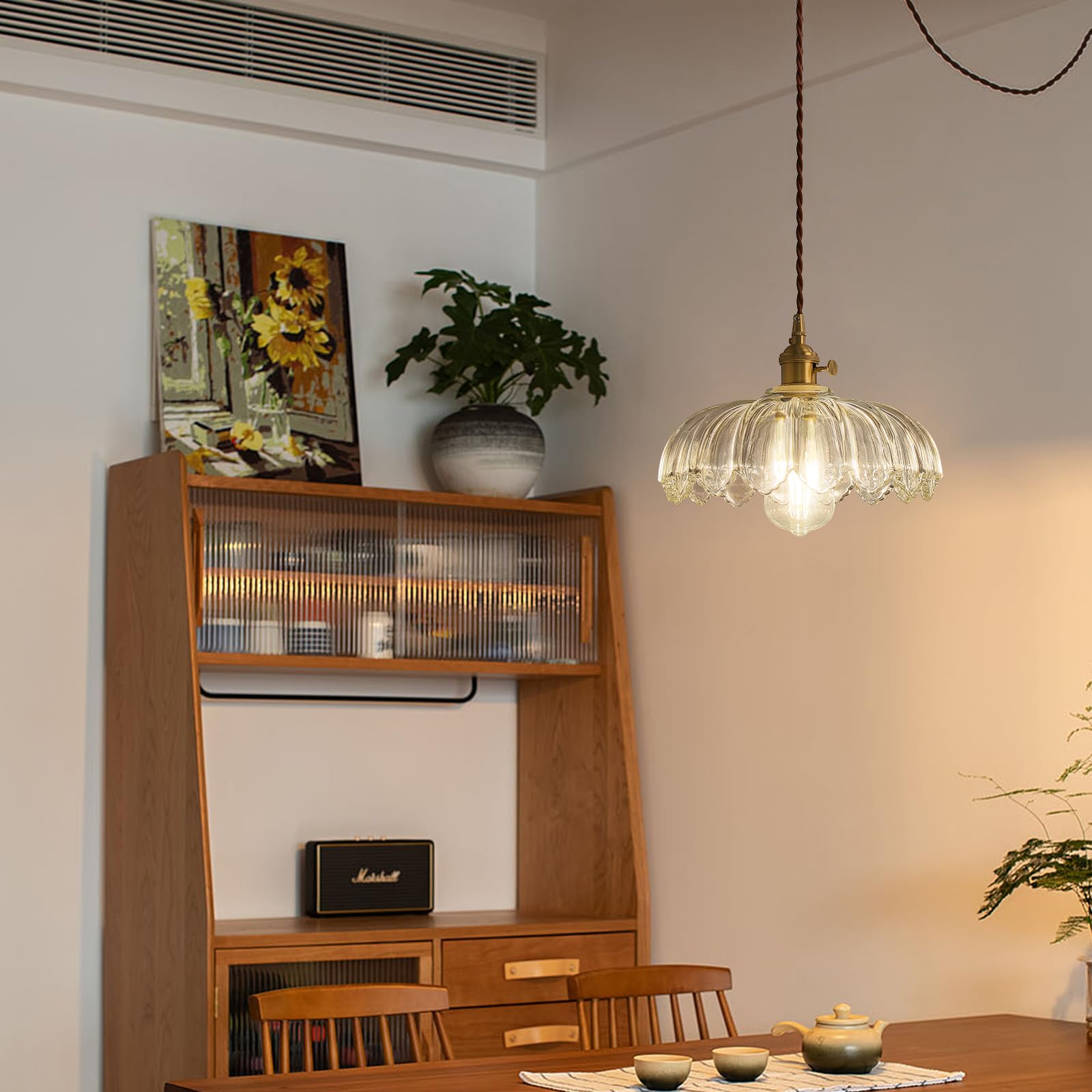 Xzhgcee Glass Pendant Light Vintage Light Fixtures, Glass Pendant Lights Kitchen Island, Gold Pendant Light, Modern Chandelier P