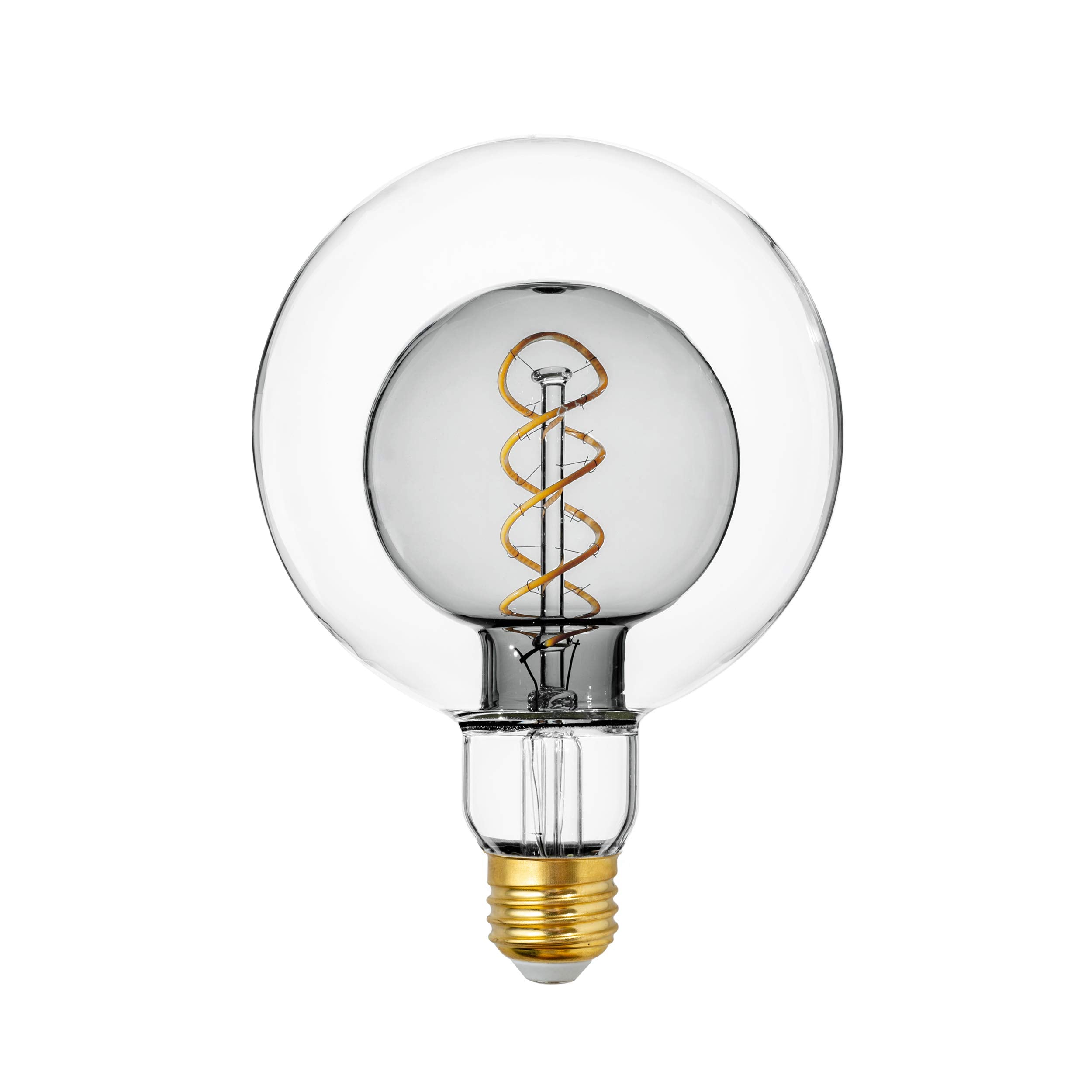 Flsnt G125 Vintage Dimmable Globe Led Edison Bulbs, 2700K Soft White, 7W(40W Equivalent), 300Lm, E26 Medium Base, Cri90, Smoke G