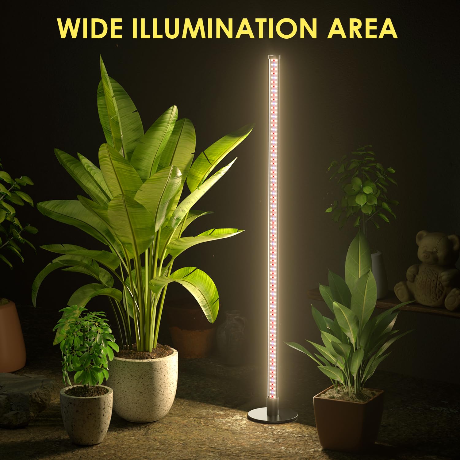 Porikg 2 Pack 6000K Grow Lights for Indoor Plants, Full Spectrum, 45in Height, Aluminum, Model HD-PL-23AC20, MIX Spectrum