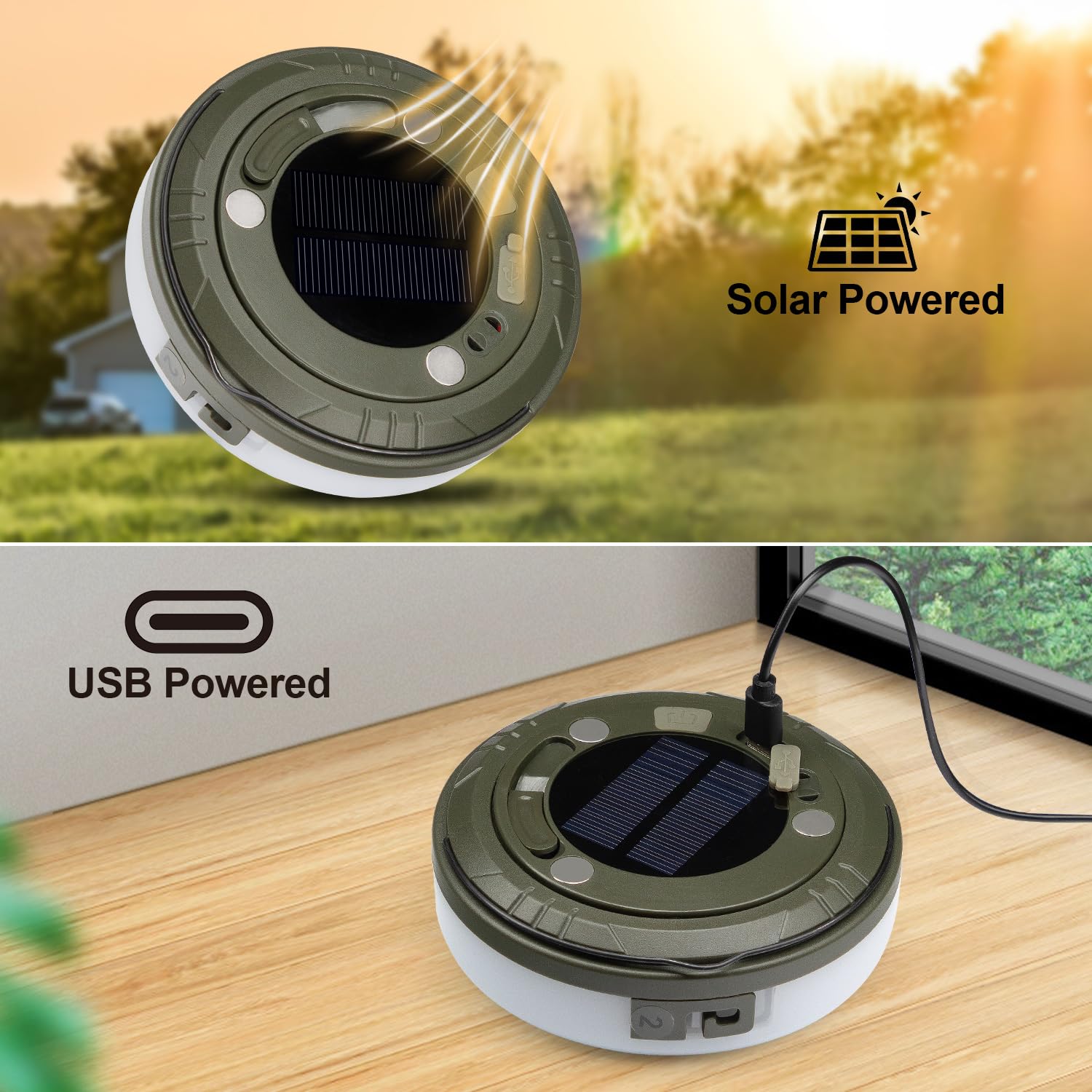 Hamlite Solar Camping String Lights: 4 In 1 Camping Fairy Lights With 5 Modes - 32.8Ft Solar Camping Lights Rechargeable - Usb W