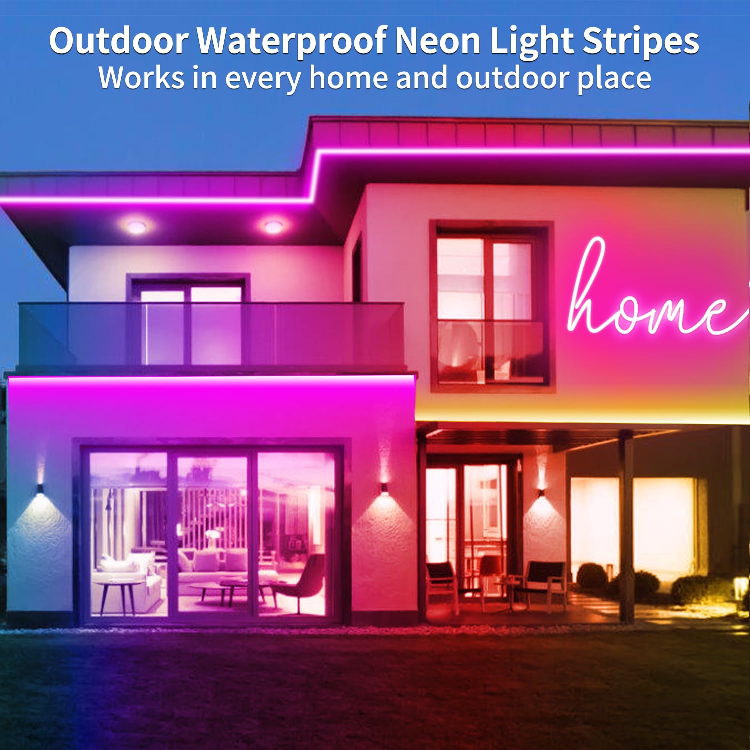Segrass 16.4Ft Led Neon Rope Lights Control With App/Remote,Flexible Led Rope Lights,Multiple Modes,Ip65 Outdoor Rgb Neon Lights