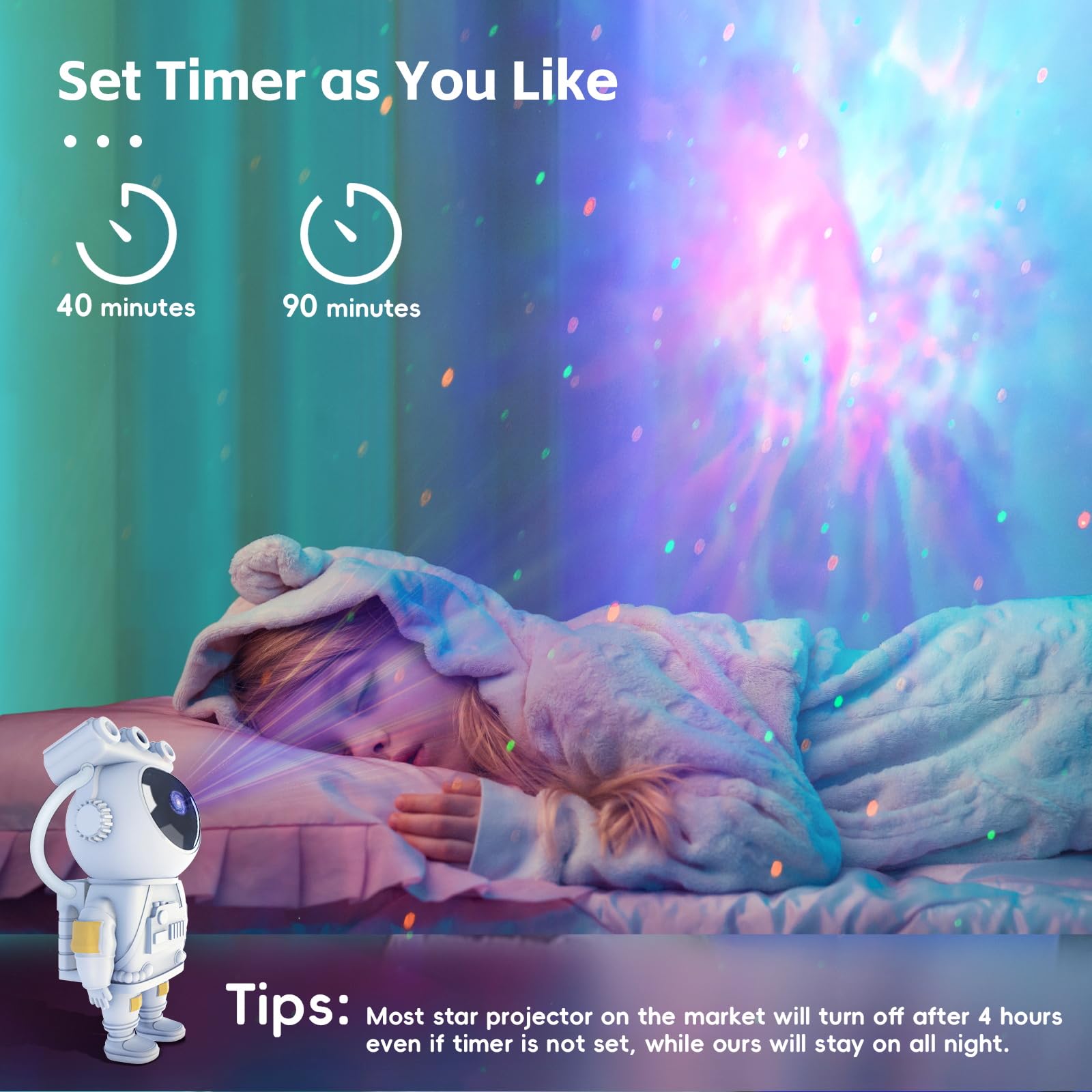 Astronaut Projector, Space Projector For Bedroom Star Night Light, Galaxy Lights For Bedroom Aesthetic, Space Buddy Room Decor A