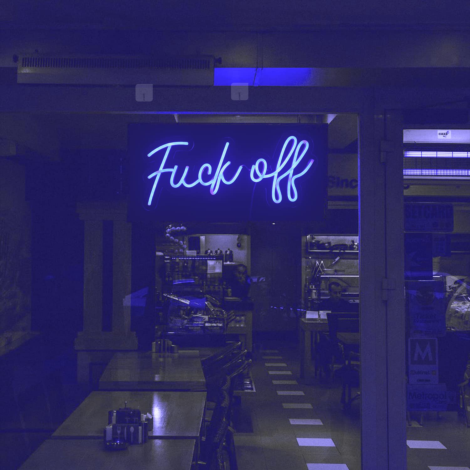 LUCUNSTAR Neon Sign for Wall Decor, Blue LED Light, Acrylic, NS-DC-word model, USB/Switch Operated, Ideal for Bedroom and Party Decor