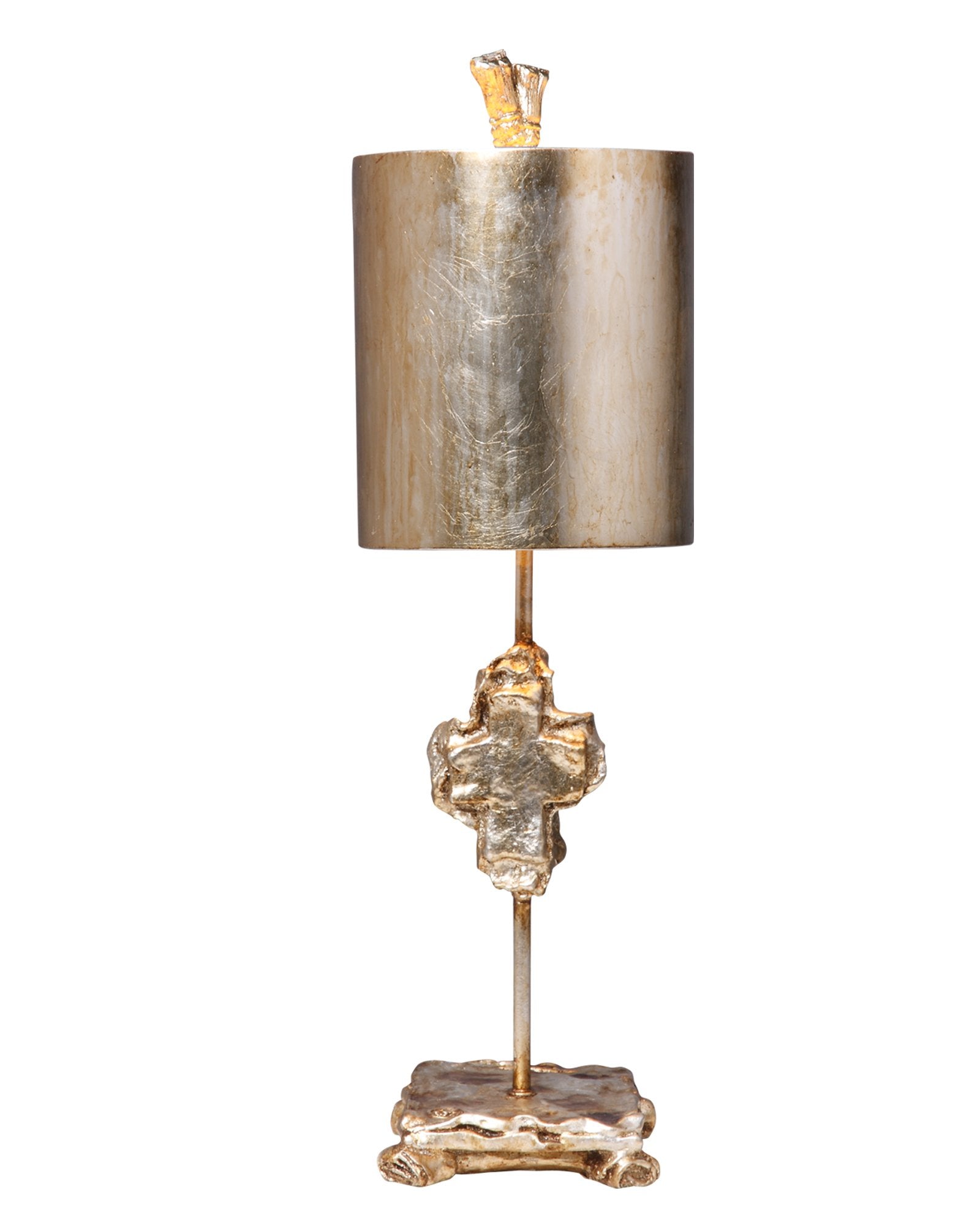 Flambeau Lighting TA1234 Cross Table Lamp, 7.0 x 7.0 x 23.0, Silver