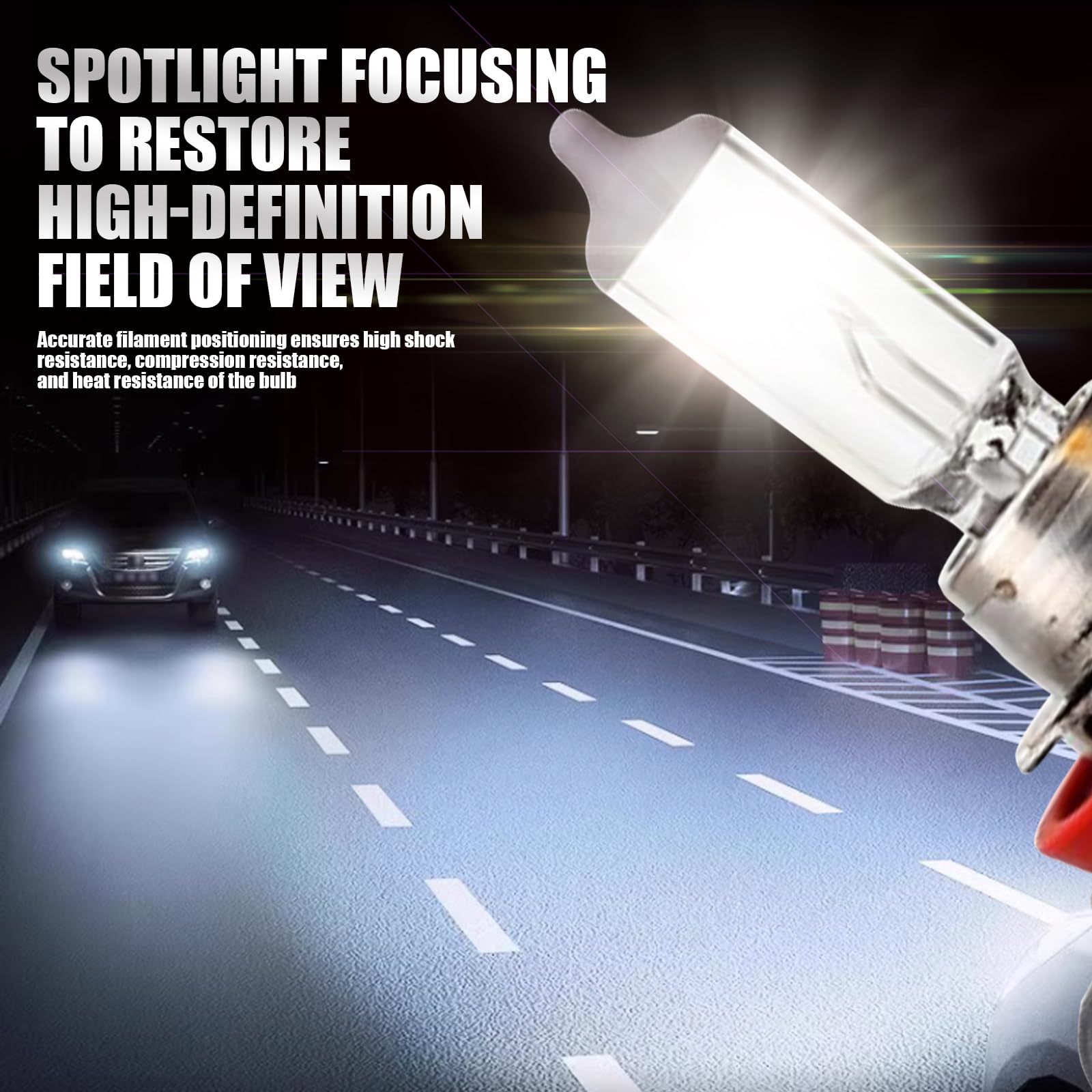 gunhunt H11 Halogen Bulb 12V Quartz Lamp Ultra-bright Beam 2 PCS White GURSD1701WH-H11-2PCS