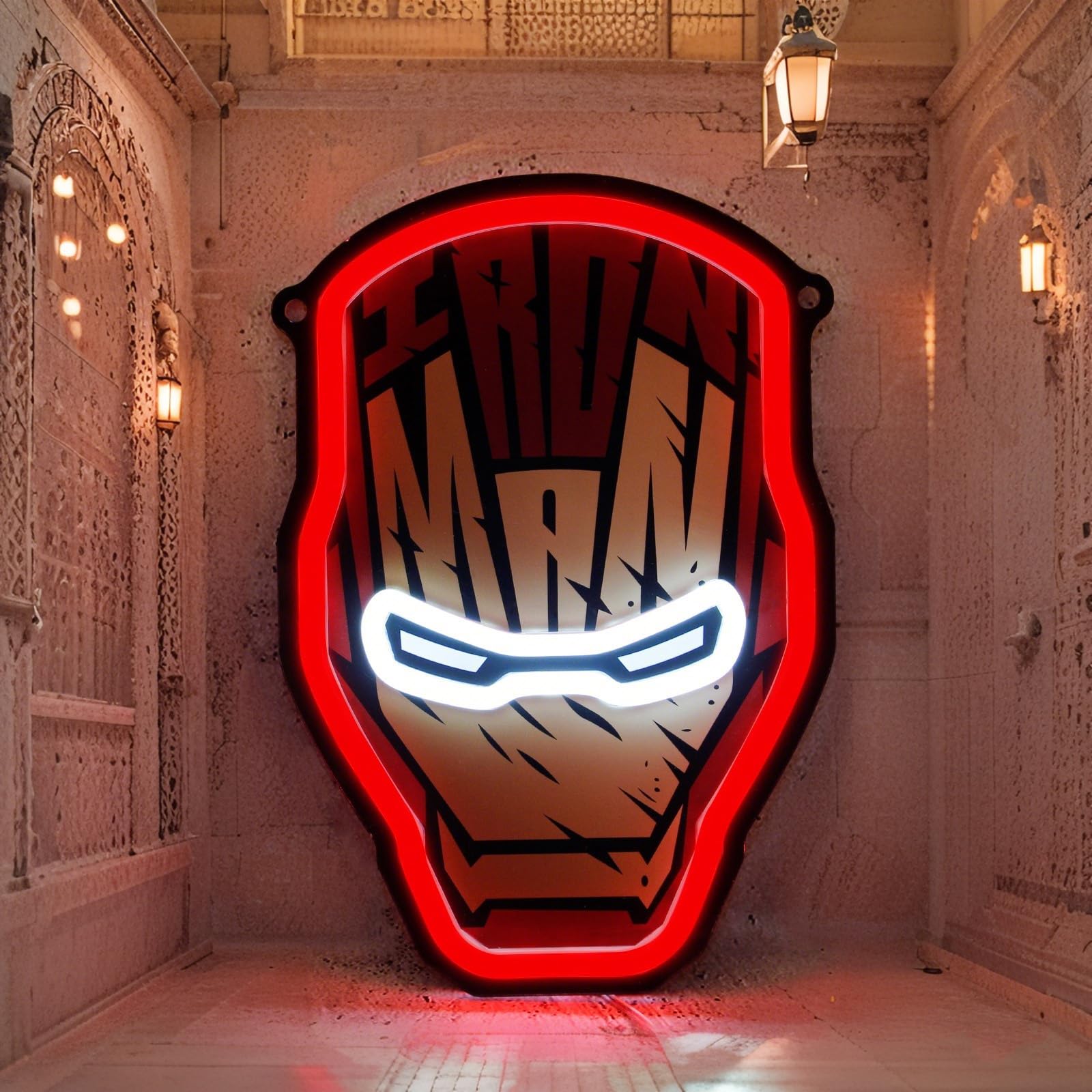 Ironman Neon Sign, Gaming Neon Lights with Brightness Settings for Game Room Decor Bedroom Pub Club Wall Art Decor Kids Boys Gir