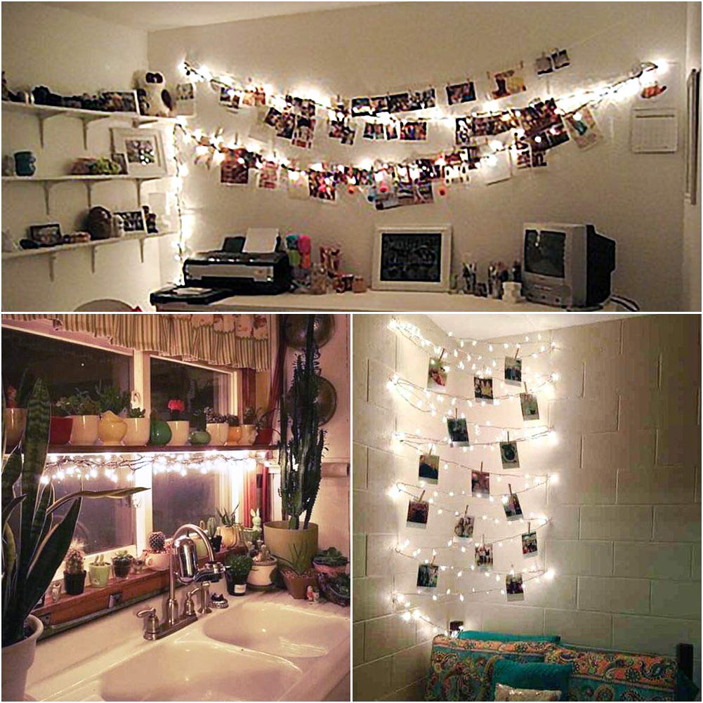 MYGOTO String Lights 33FT 100 LEDs Waterproof Fairy Lights 8 Modes 30V UL Certified Cool White
