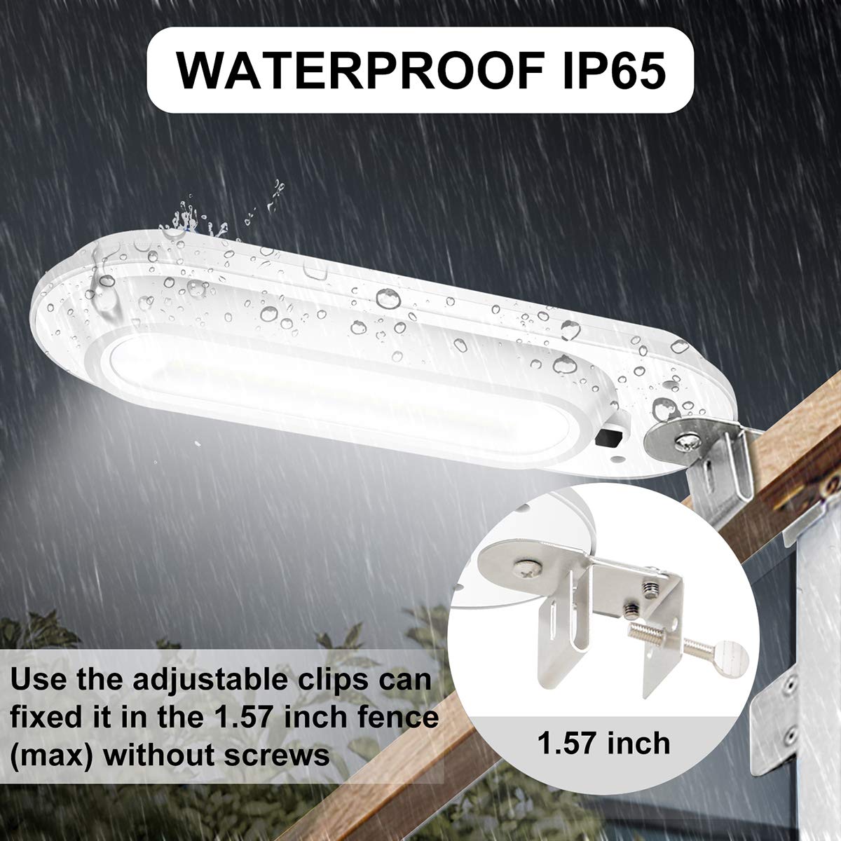 Solar Gutter Lights Outdoor Security Light, Waterproof Wall Sconces Lights Super Bright 18 Led 200 Lumens For Front Door, Wall,