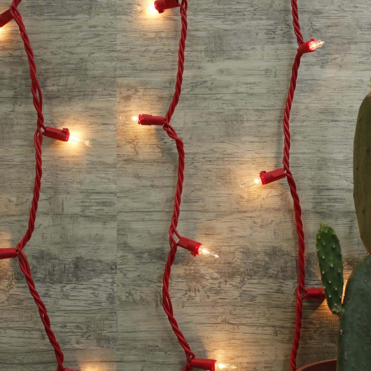 Brite Star Mini Light Set - 50 Lt Clear Lights on Red Wire, Model 96-823-00