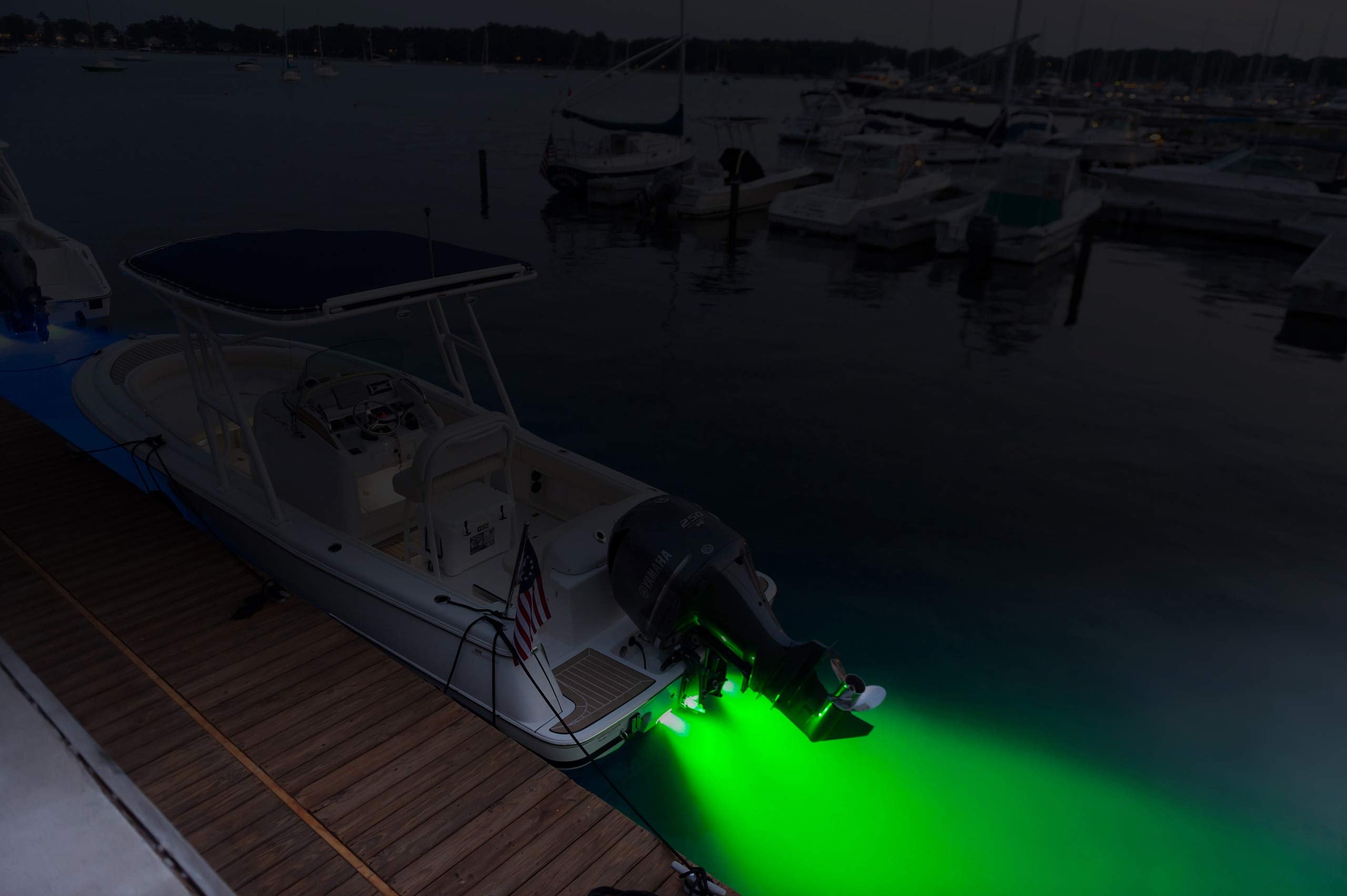 Attwood 65Uw06G-7 Lightarmor Ultra-Bright 6-Led 1,650 Lumen Underwater Light, Tactical Green
