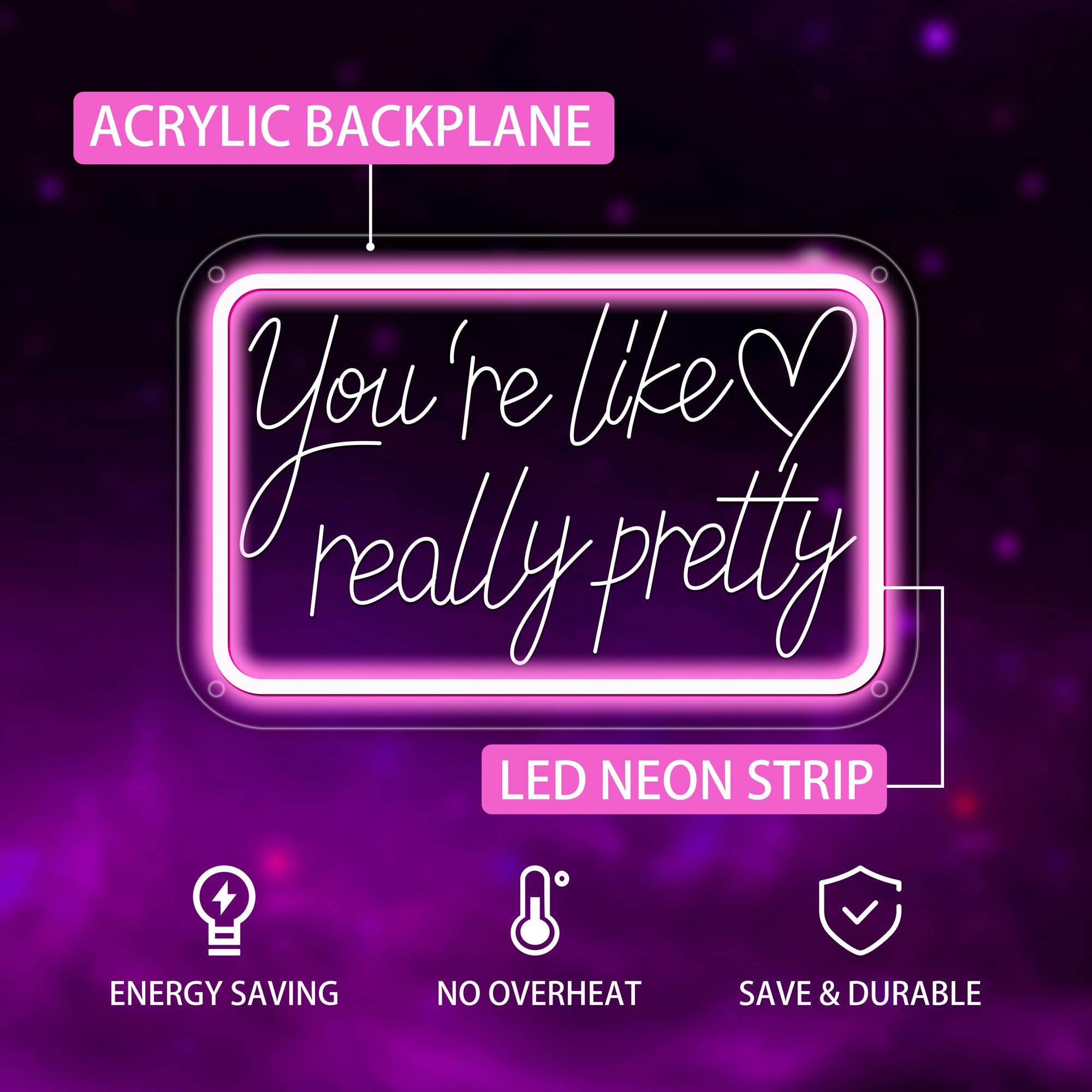 YouRe Like Really Pretty Neon Signs For Wall Decor  Neon Lights Signs For Bedroom Decor Birthday Gift For Teen Girls Led Neon Sign Pink Neon Sign For Salon  Home  Wedding  Party