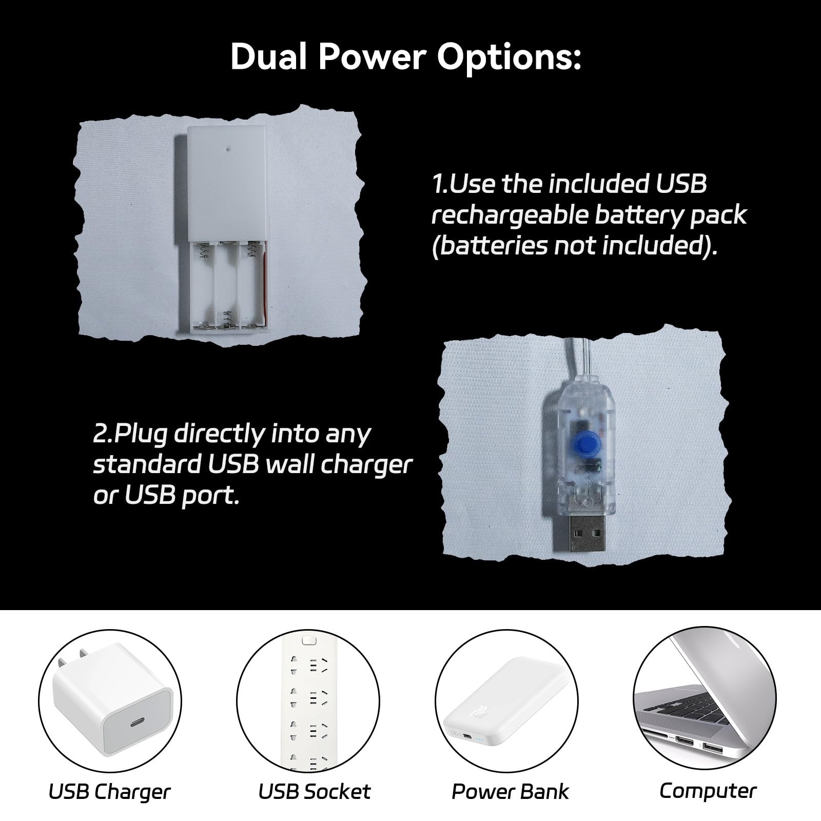 Veeydrut Halloween Decorations Lights, 3 Packs, USB/Battery Powered, Remote Control, Multicolor, Skull & Ghost Design