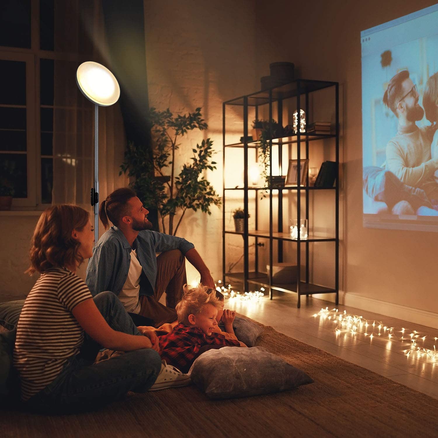 JOOFO Floor Lamp, 30W LED Torchiere with Remote & Touch Control, 2400LM, Silvery Grey
