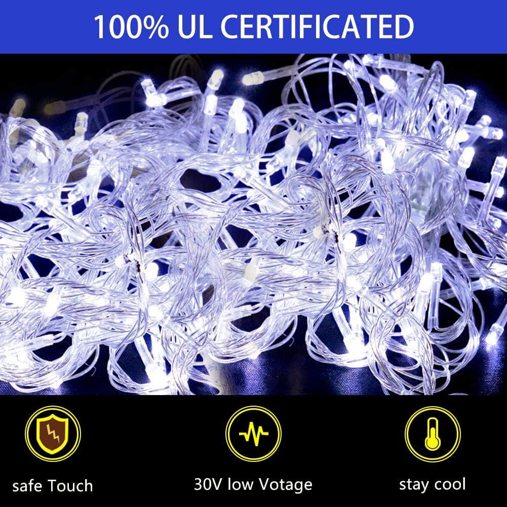 Puhong Christmas Decoration Star Lights Outdoor,320 Led 16.4Ft Christmas String Lights[8 Modes & Waterproof] For Halloween Xmas