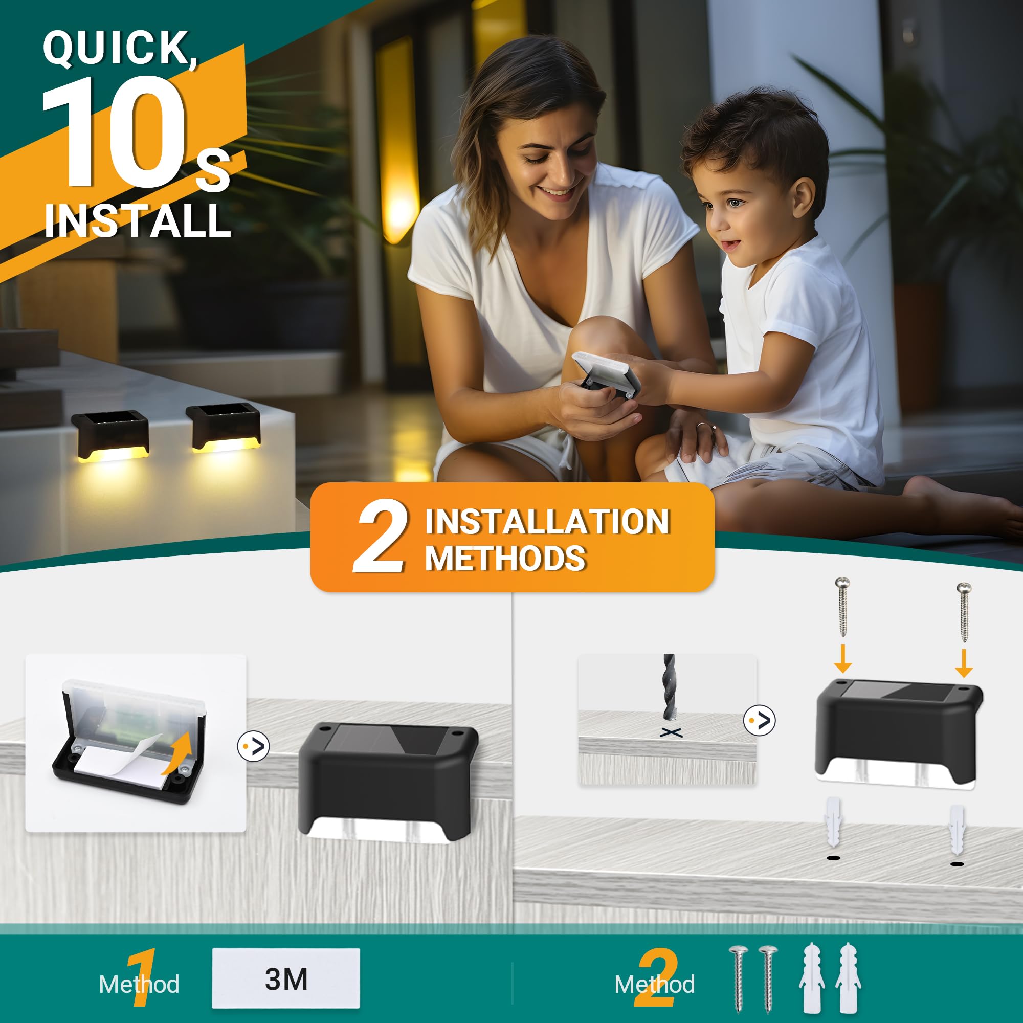 Solpex SOLPEX Solar Deck Lights 16 Pack, Outdoor Step Lights Waterproof Led ...