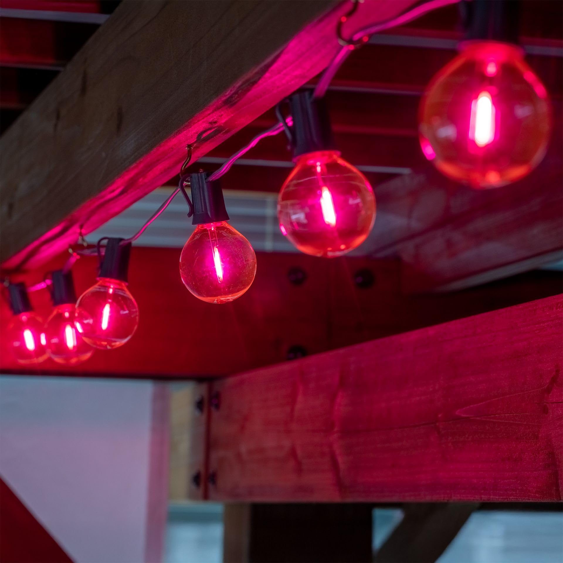 Novelty Lights 25 Pack Pink G40 Led Filament String Light Bulbs  E12/C7 Candelabra Base  5 Watt Equivalent  Shatterproof Replacement Bulbs For Patios  Canopy Lighting