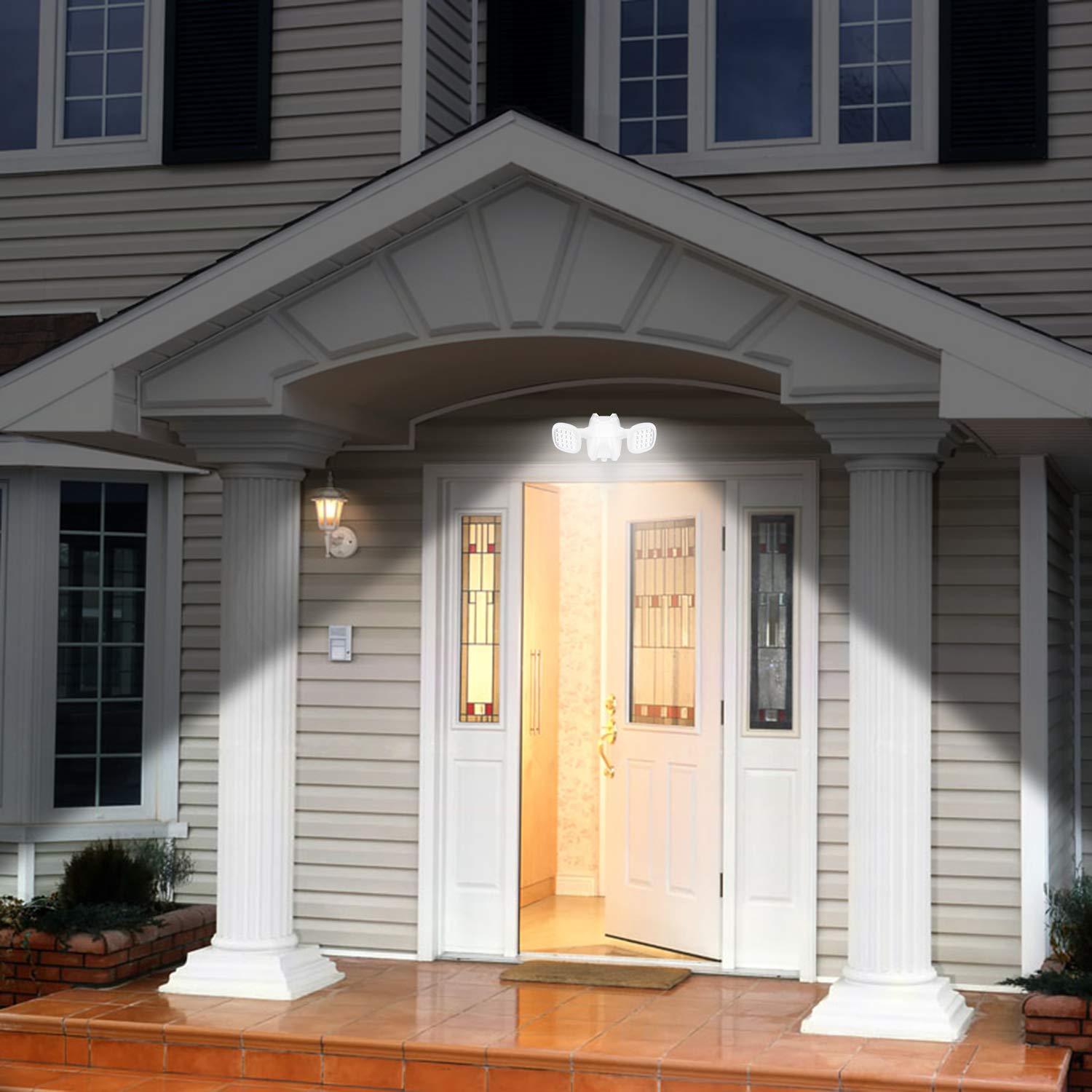 HONWELL Motion Sensor Light - 32 LED Dual Head, Battery Powered, IP65 Waterproof, White