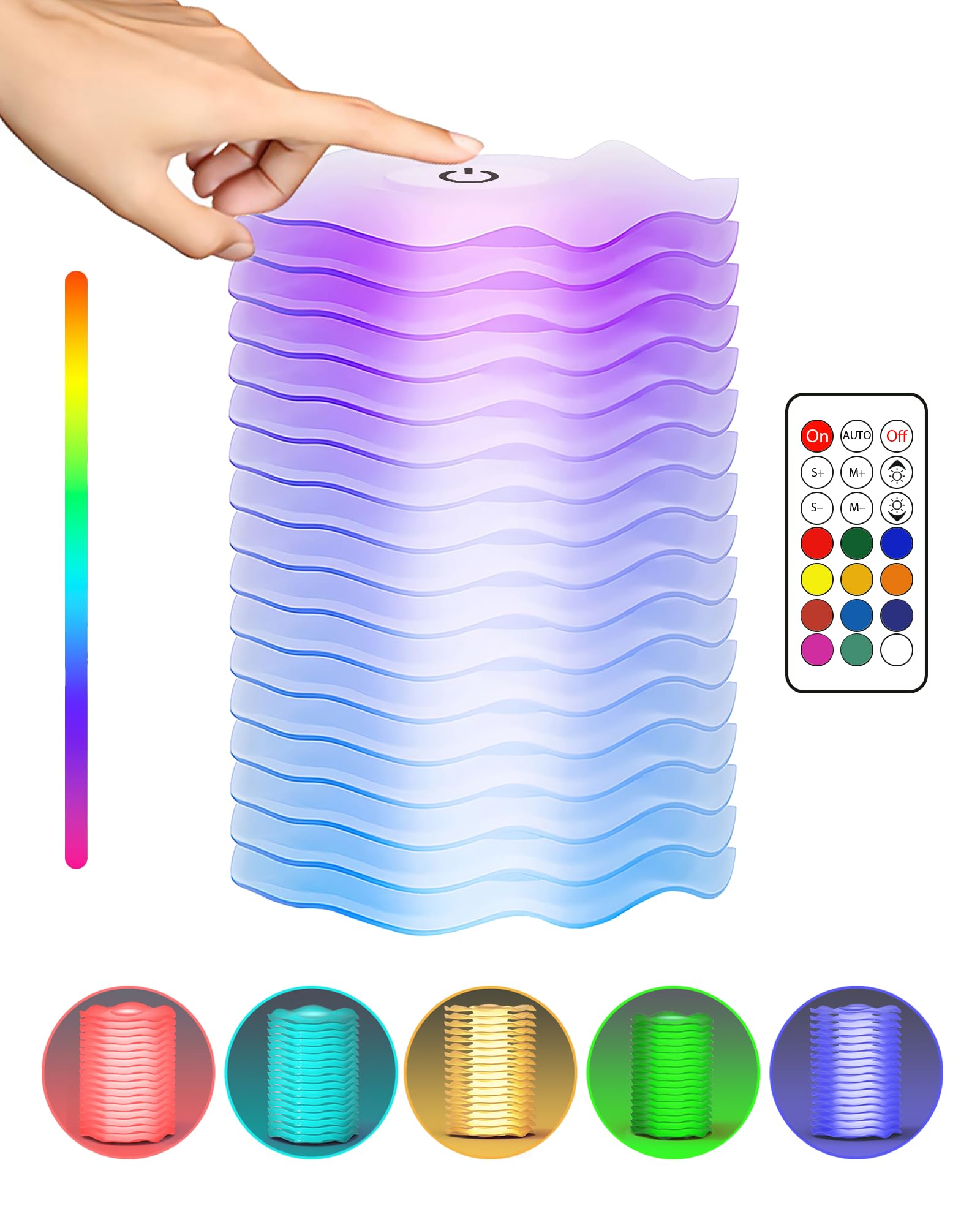 Gondinsky Touch Bedside Table Lamp,Rgb Mode Small Table Lamp, 8 Level Adjustable Brightness Led Nightstand Lamp For Bedroom, War