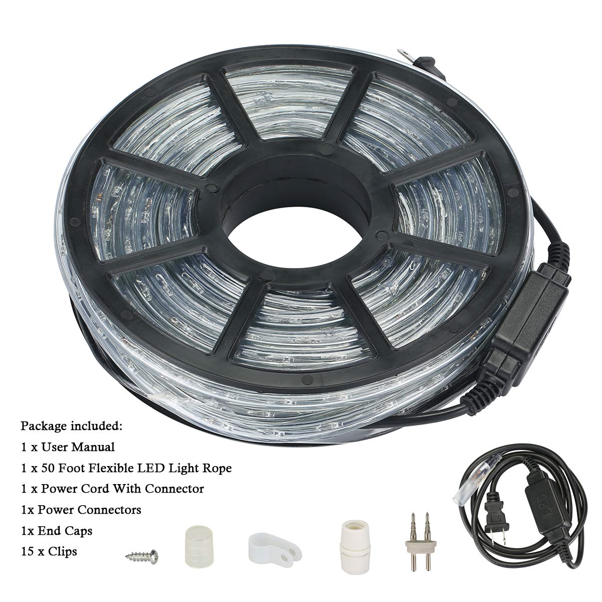 Buyagn Rope Lights Outdoor, 50Ft String Lights Waterproof, Decorative Lighting For Indoor/Outdoor, Ideal For Deck Patio, Backyar