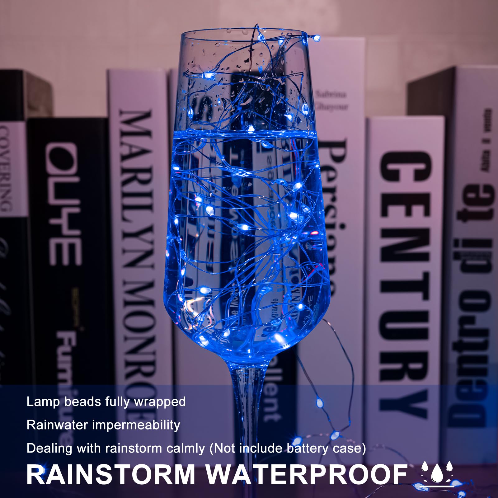 Sinamer 6 Pack Led Fairy Lights 7Ft Battery Powered Waterproof Silver Wire 20 Led Mini String Mason Jar Lights For Diy Wedding Party Bedroom Patio Easter Christmas (Blue)