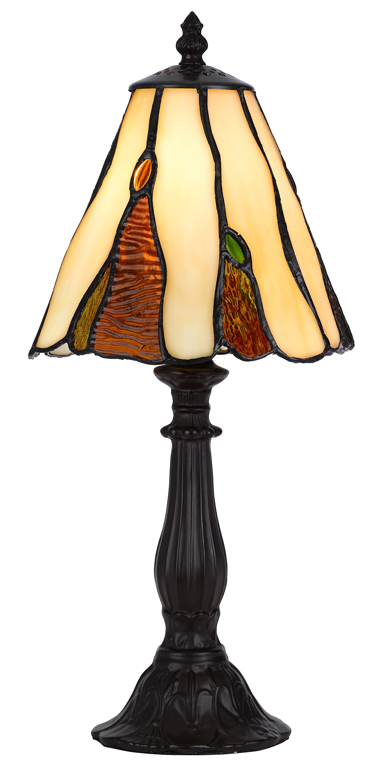 Cal Lighting BO-3116AC 40W Metal and Resin Tiffany Accent Lamp, Dark Bronze