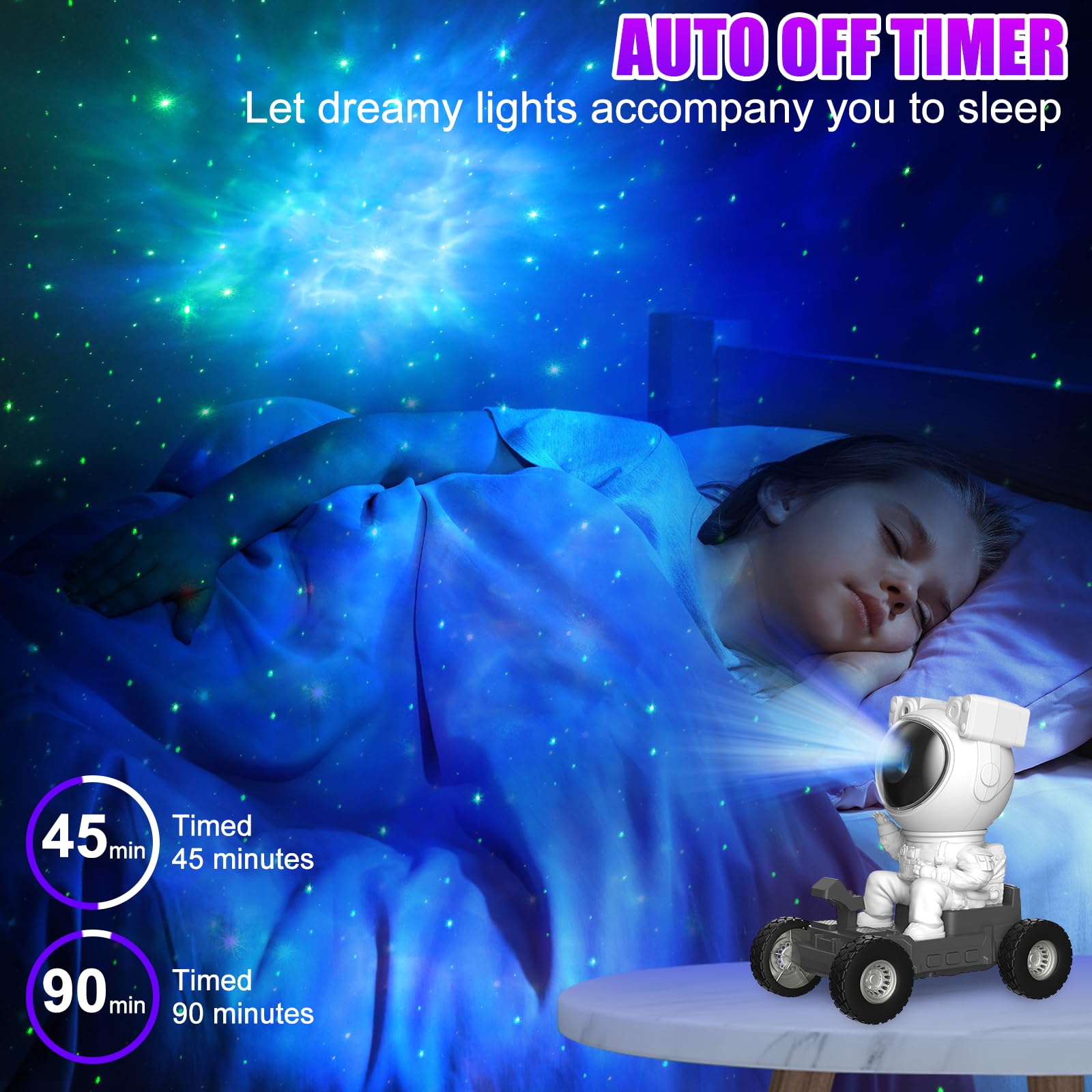 Astronaut Star Galaxy Projector Light 2.0 With Timer, 8 Hd Nebula Effects,360 Adjustable Space Buddy Planetarium Projector Night