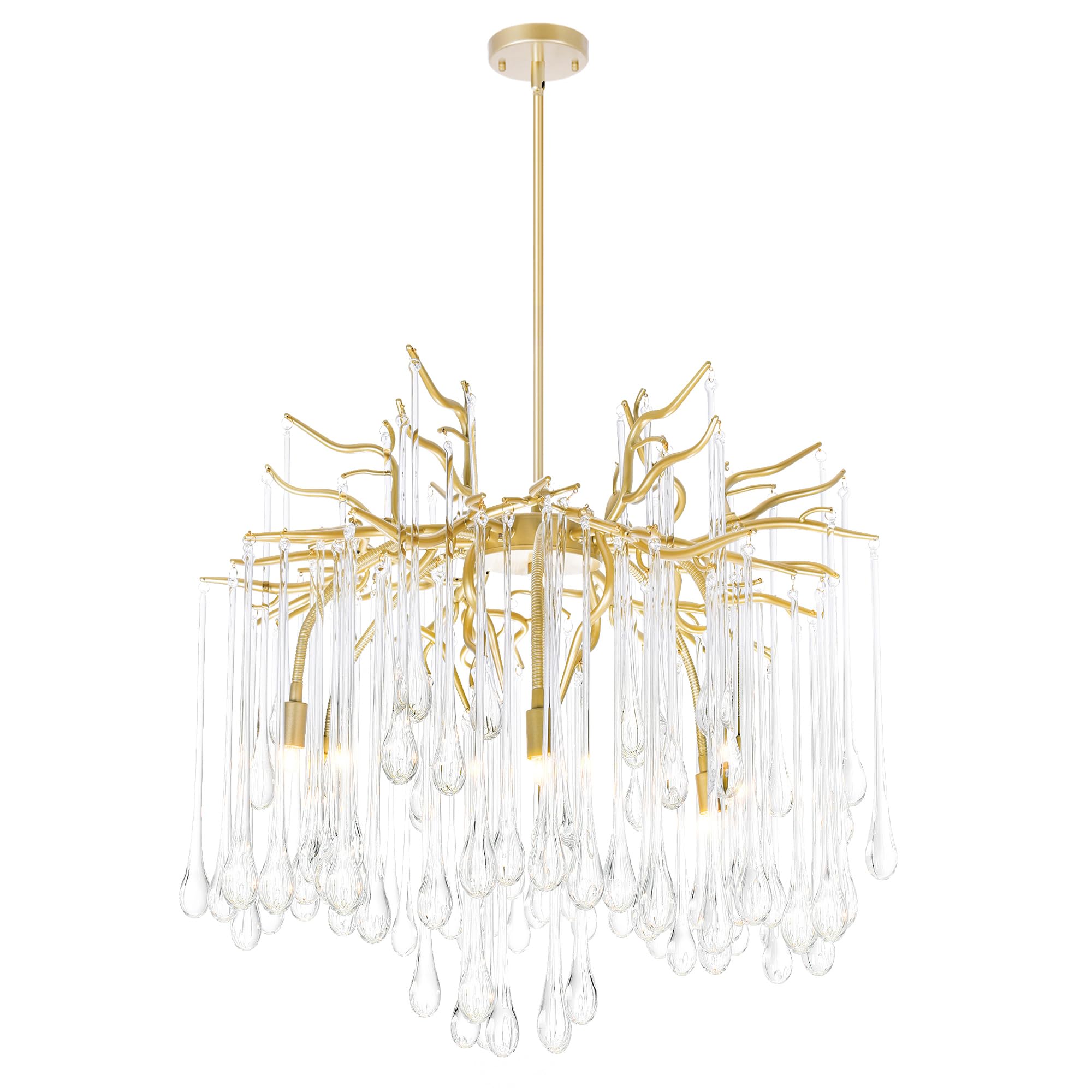 Cwi Lighting Gold Leaf 6-Light Metal Chandelier - Transitional Design For Elegant Interiors