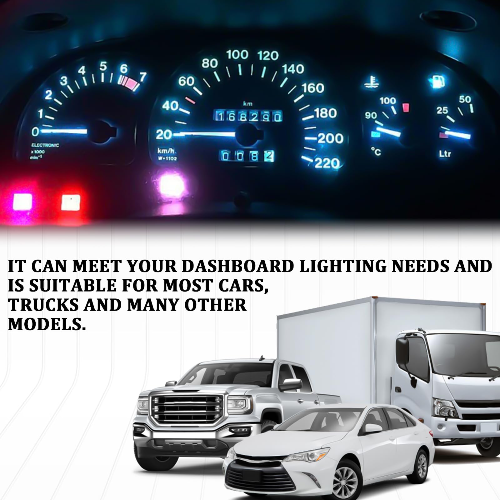 SamWinGear T4.2 LED Bulb Car Interior Lights, 10PCS, 12V, IP65, 0.39In x 0.27In, Energy-saving, White