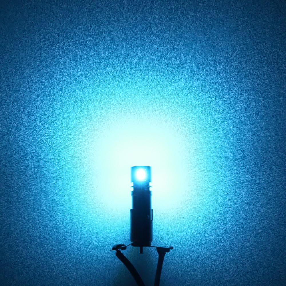 PHINLION BA9S 57 LED Light Bulb - Ice Blue, Non-Polarity, 12V for Car Interior, Map Reading, Dash Instrument Panel