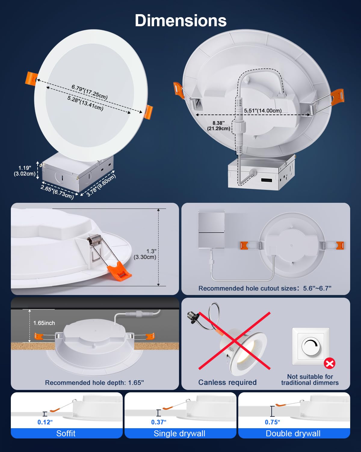 Varicart Recessed Lighting 6 Inch Rgbcw Color Changing Canless Led Recessed Ceiling Lights Dimmable With Remote Control  16W 1500 Lumen  Flicker Free  Memory  3 Modes  Delayed Off  Etl  1 Pack