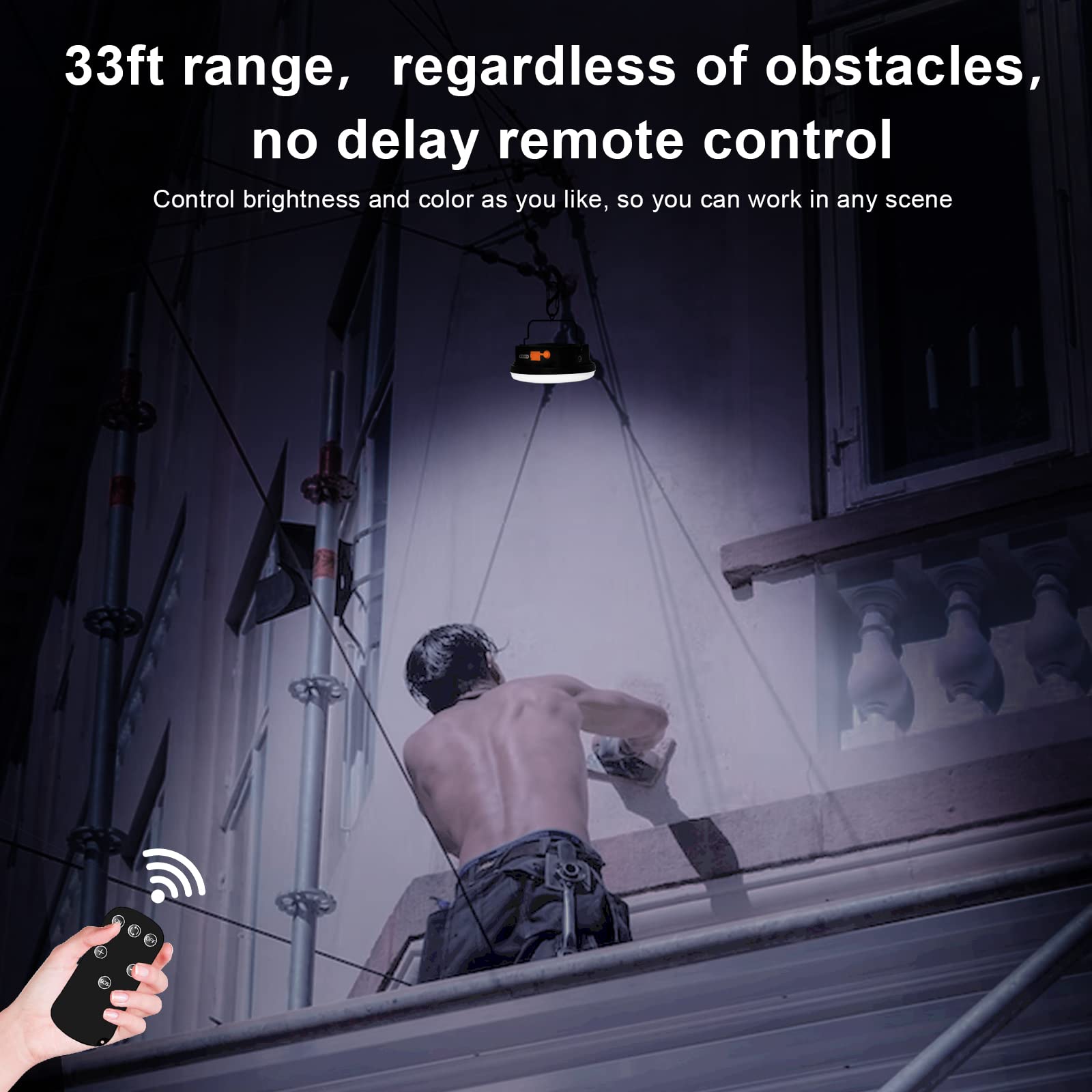 Iodoo 10000Mah 30W Rechargeable Camping Light With Remote 2500Lm 2400/4000/6500K Led Camping Lantern Portable Camping Light Waterproof Tent Light Power Failure Emergency Survival Kits