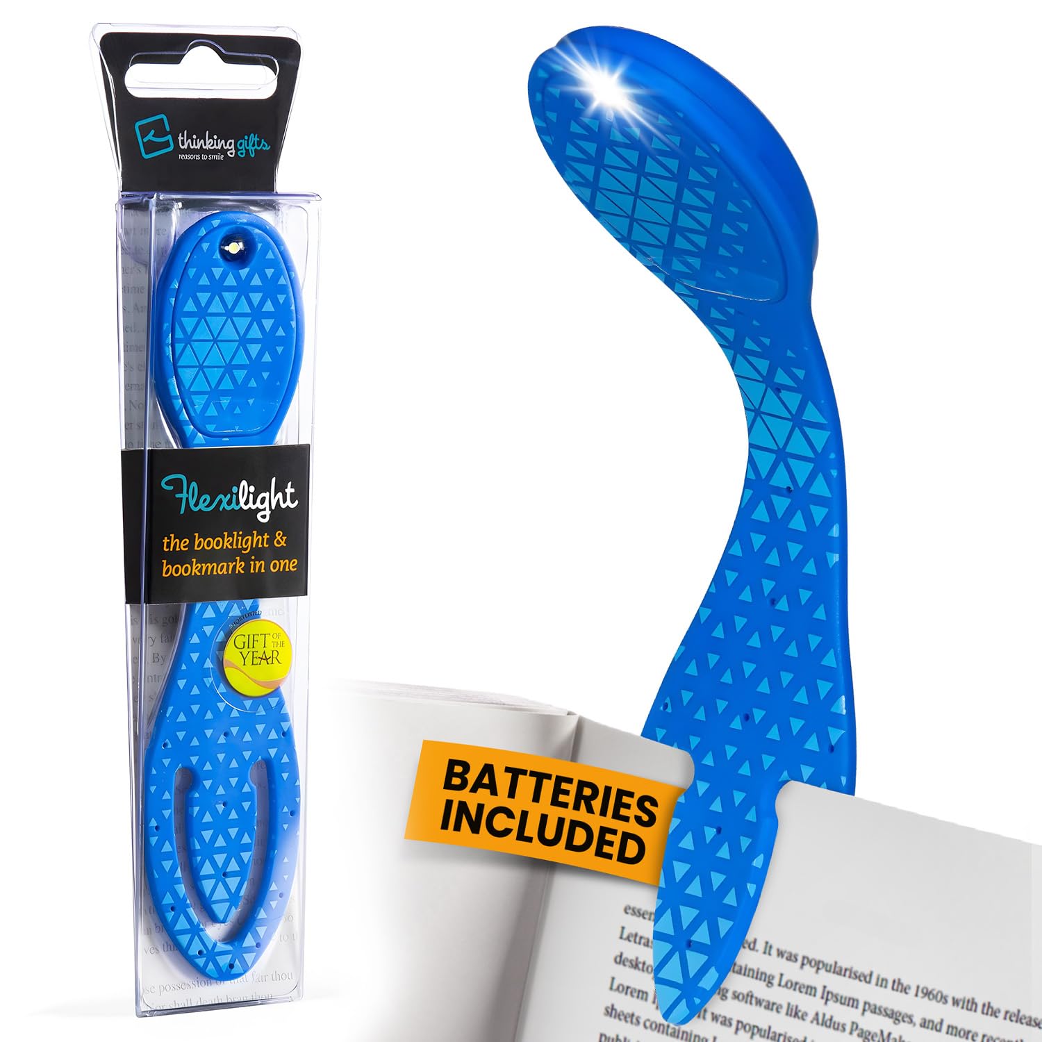 Gifts For Readers & Writers 2-In-1 Led Clip-On Bookmark Light | Battery Operated | Blue | Model 4947 | Essential For Book Lovers