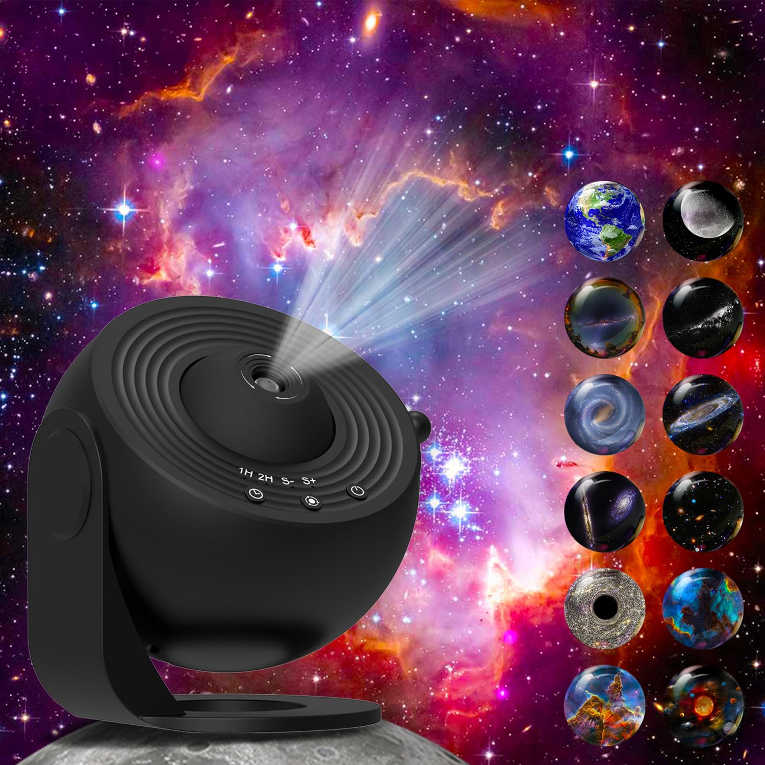 Xeefeel Galaxy Projector, 360° Rotating  tarium Light, HD, Medium Size, Black, Model BL-DQY02
