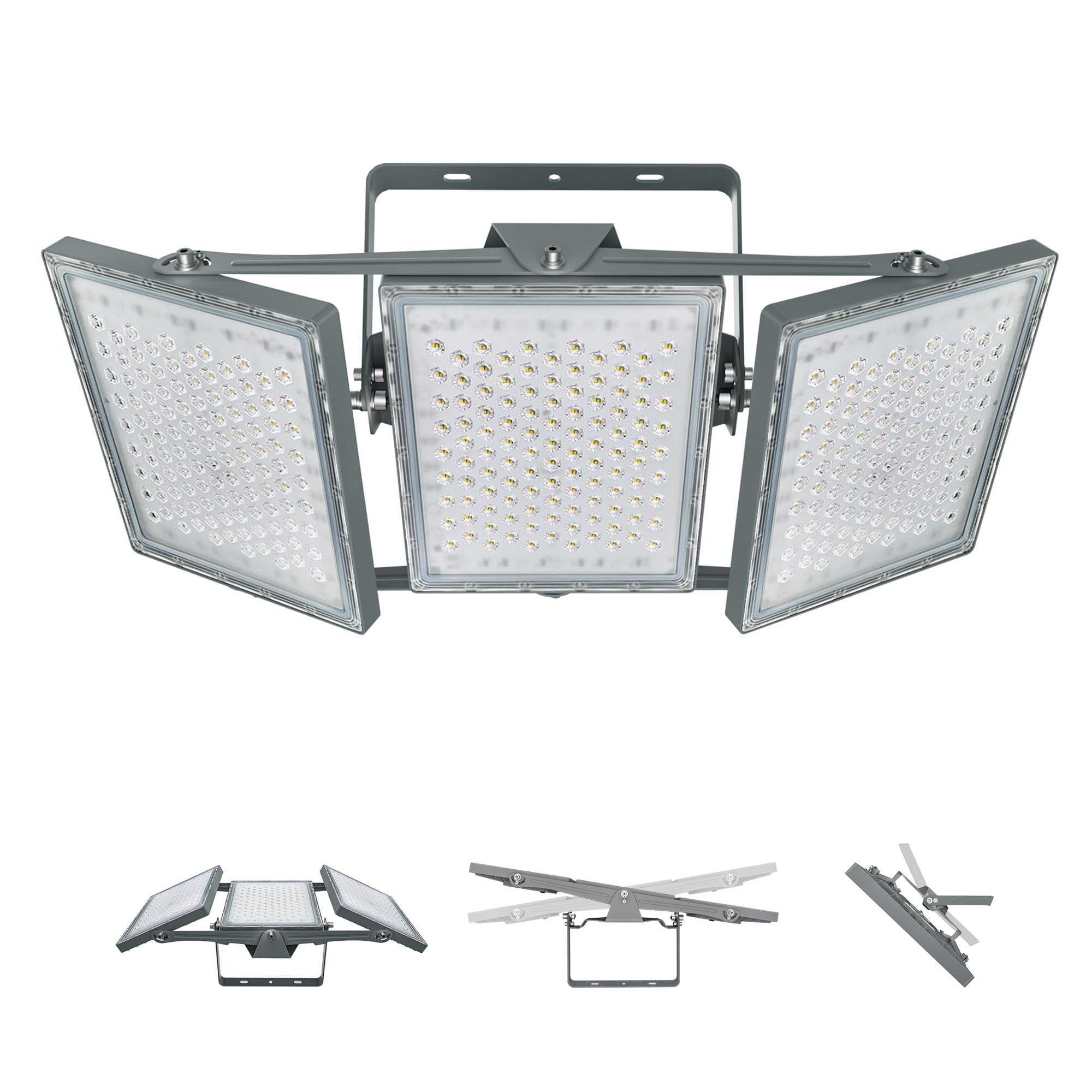 STASUN LED Flood Light Outdoor, 900W 90000lm 6000K Daylight White IP66 Waterproof, Commercial Parking Lot Light,3 Heads for Yard